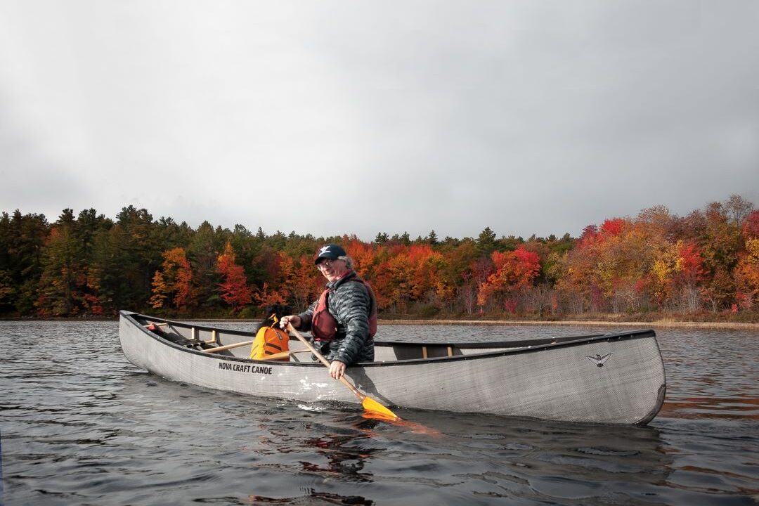 Nova Craft Prospector 16 TuffStuff Special Edition Clear Canoe with Skid Plates - Premium Lightweight Canoe for Camping, Fishing & Wilderness Exploration