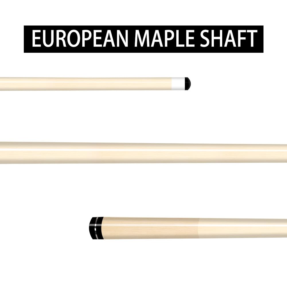 Premium Maple Wood Pool Cue Stick Set - 4 Professional 58