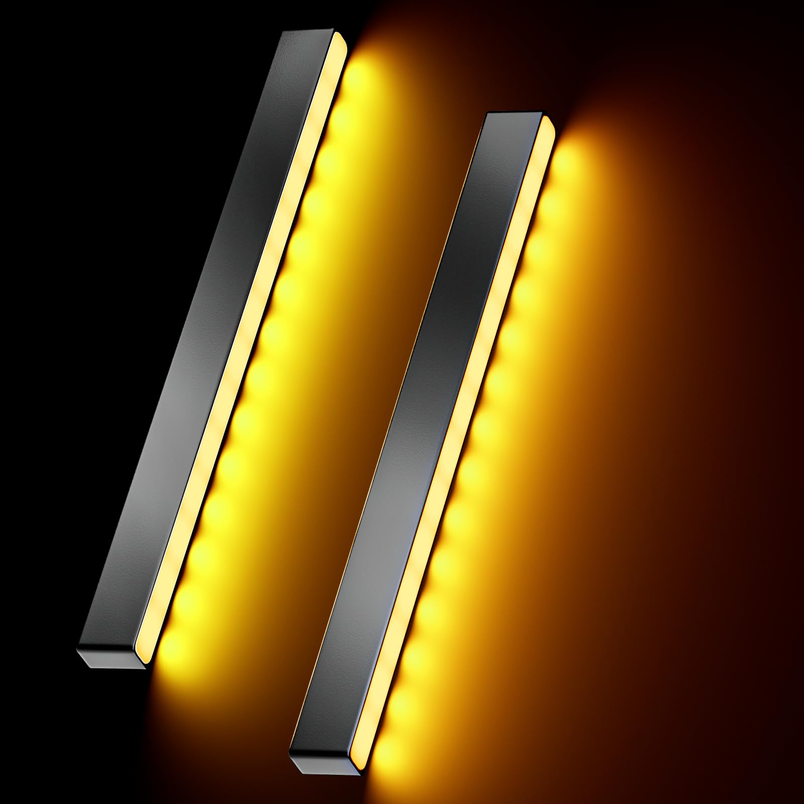 Universal Car Turn Signal Switch & Fog Lights Assembly with 12V LED Sequential Turn Signals - White/Amber Flashing Light Bar for Daytime & Night Running Lights - Perfect for Enhanced Visibility and Safety in All Driving Conditions