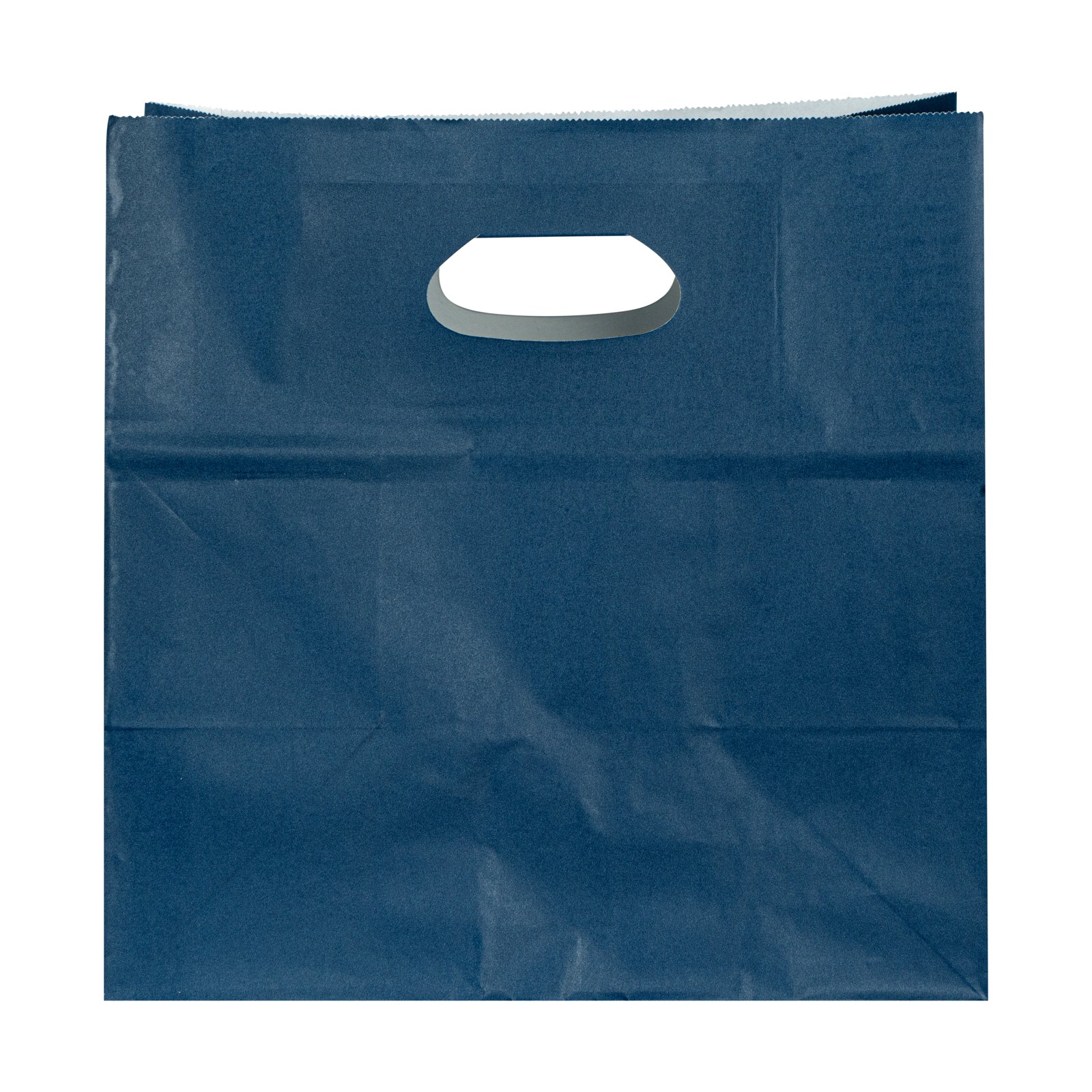 Premium Rectangle Midnight Blue Paper Take Out Bags with Handles - 11