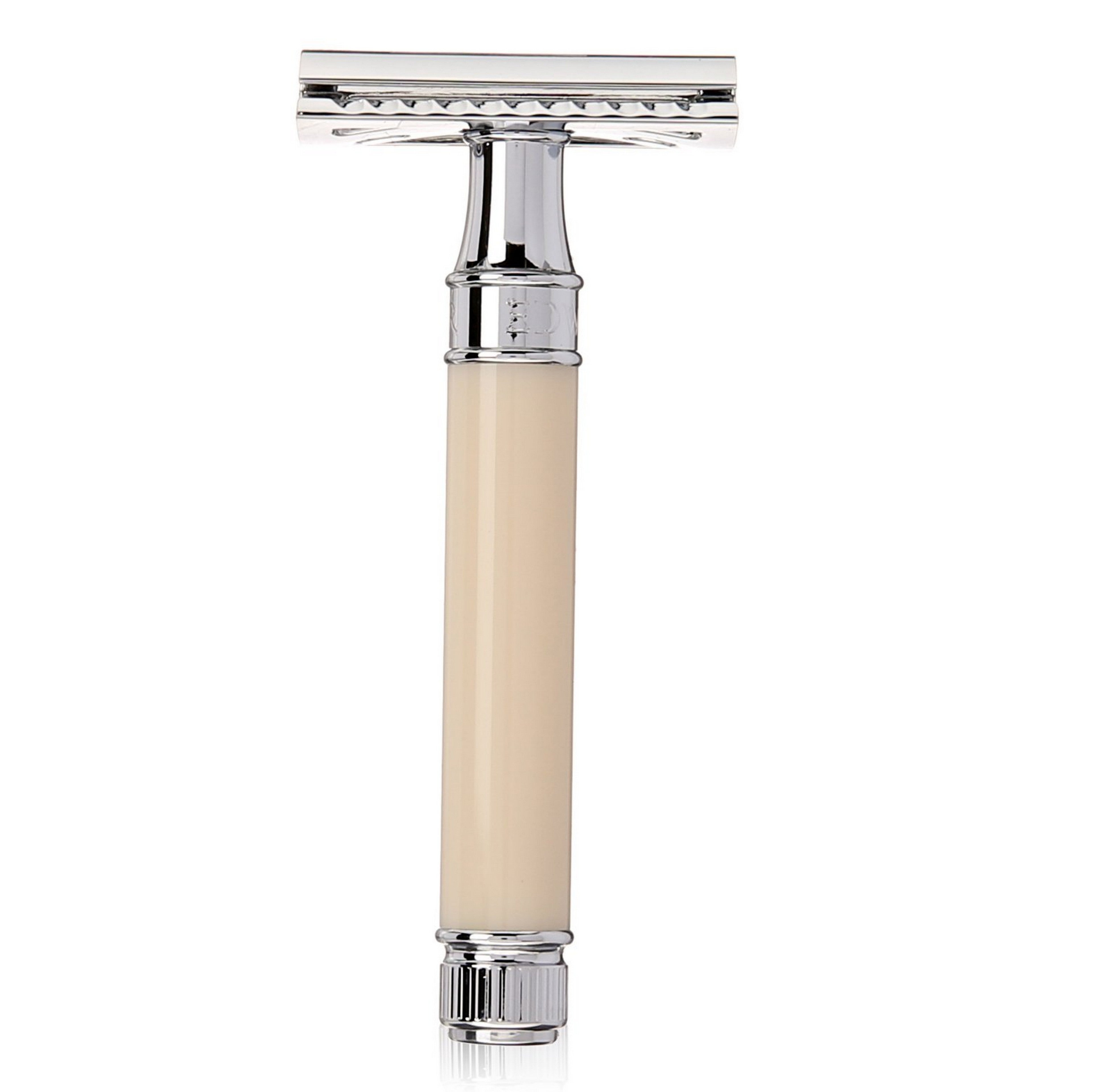 Edwin Jagger Double Edge Safety Razor with Regular Handle in Ivory - Classic Wet Shaving for Men, Perfect Gift for Groomsmen & Father's Day