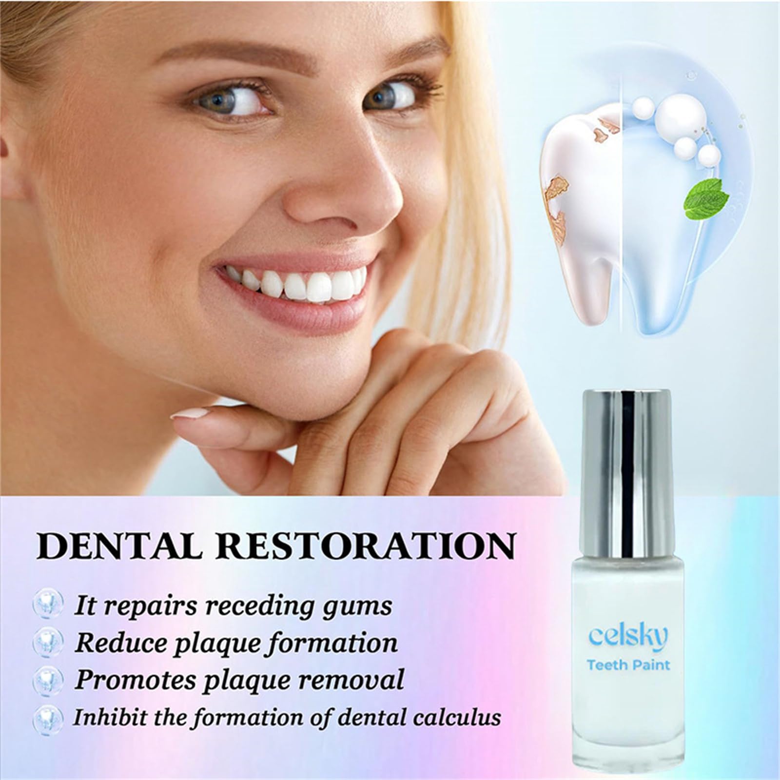 Celsky Teeth Whitening Paint - Instant White Smile Enhancer, Portable Tooth Polish for On-the-Go Use (1Pcs) | Perfect for Travel, Parties & Daily Confidence Boost