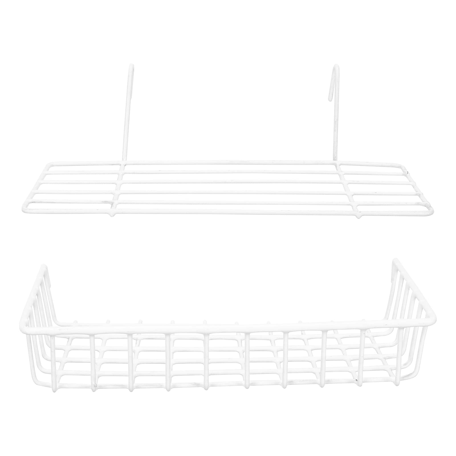 LUOZZY 2-Pack Grid Wall Baskets - Heavy Duty Wire Storage Shelves & Wall Organizers for Pegboard - Perfect for Kitchen, Garage, Office & Craft Room Organization