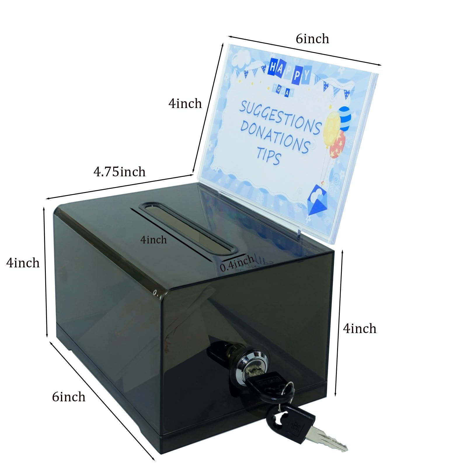 SHUMEI Lockable Suggestion Box with Slot - Secure Donation Box for Tips, Complaints & Suggestions - Ideal for Offices, Restaurants & Retail Stores