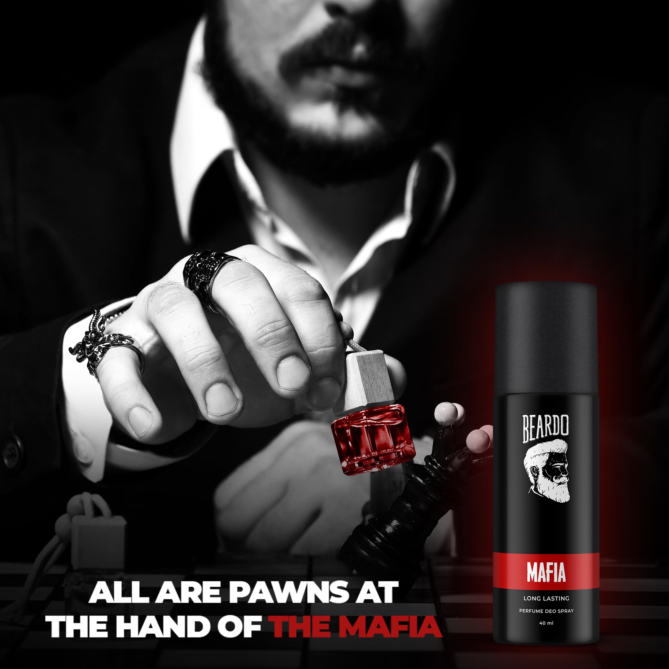 Beardo Godfather 150ml & Mafia 40ml Perfume Deodorant Spray Set for Men - Citrus Aromatic Spicy Scent | Long Lasting Body Spray | Gift for Brother, Friends | Perfect for Daily Use, Office & Special Occasions