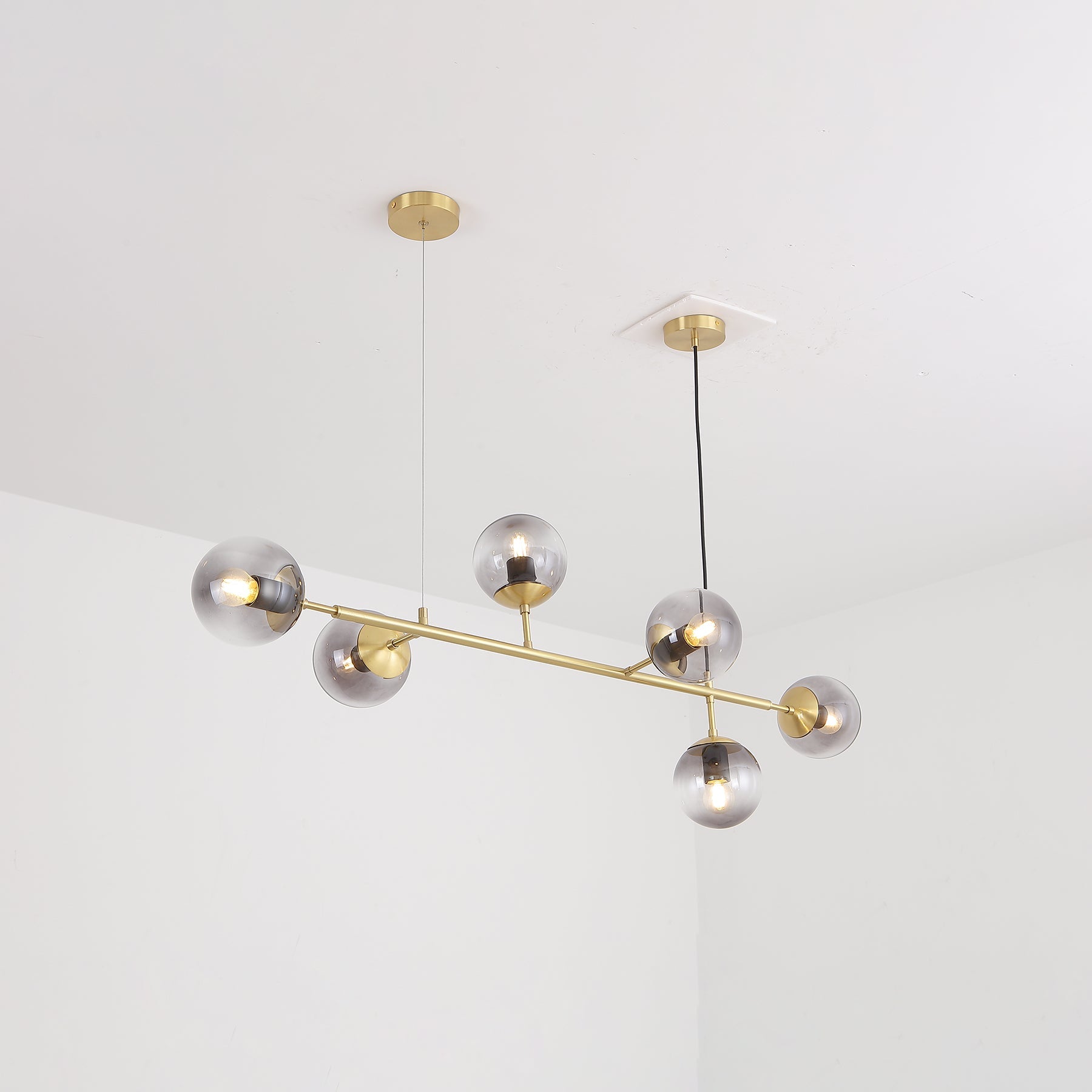 Modern Orb Chandeliers - Elegant Crystal Glass Ceiling Light Fixtures for Dining Room, Bedroom & Living Room Decor