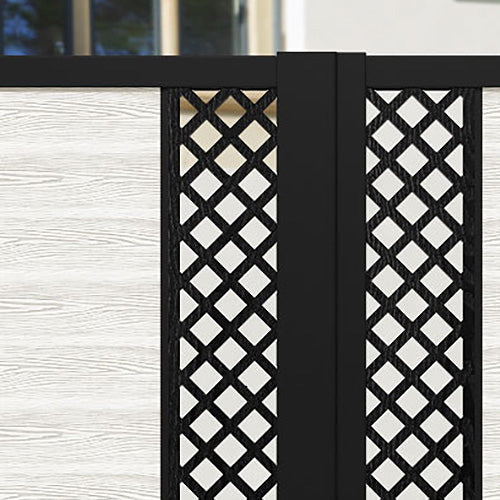 Classic Hive Straight Top Driveway Gate in Light Stone - Middle & End Screen - Perfect for Residential Driveways, Gardens, and Property Entrances
