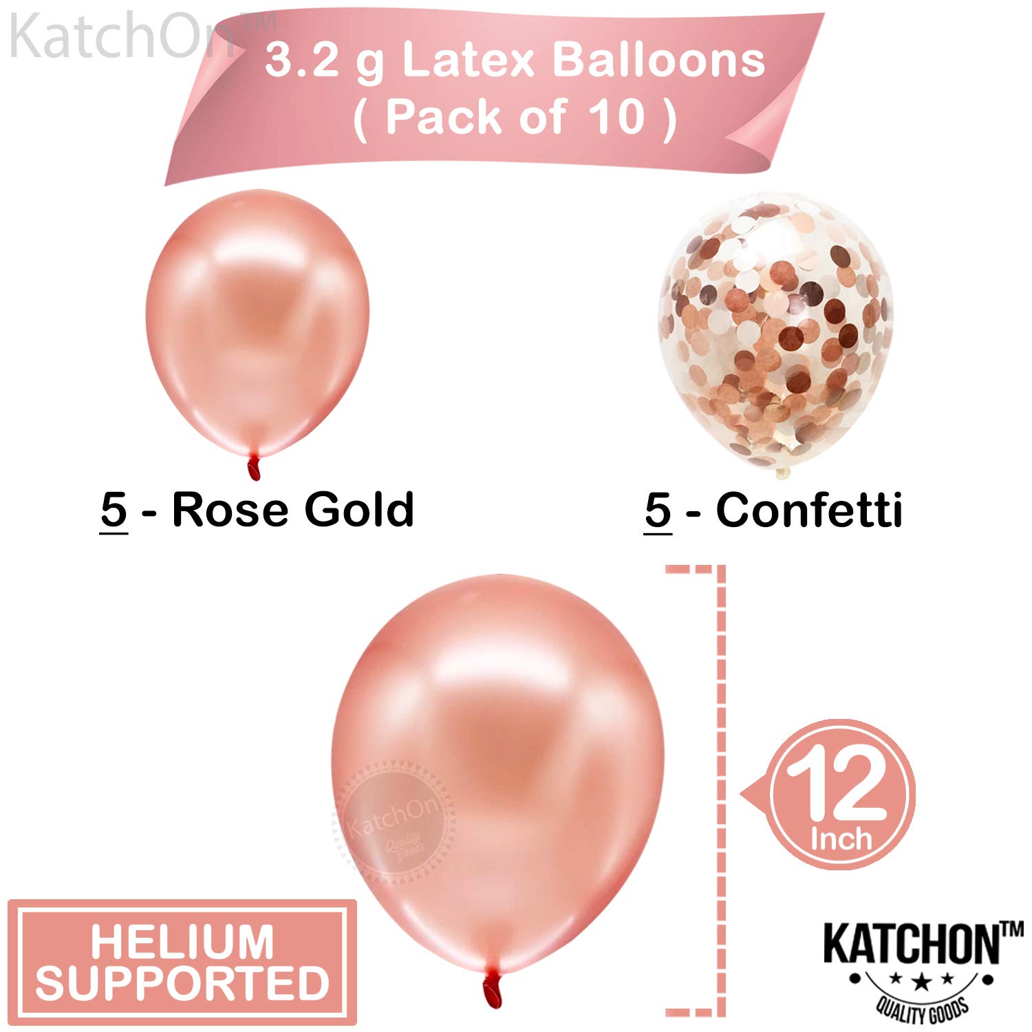 KatchOn 27 Rose Gold Giant Balloon Numbers - 40 Inch | Women's 27th Birthday Decorations & Party Supplies | Confetti Balloons Set for Birthday Celebration | Perfect for Milestone Birthdays, Anniversaries & Photo Backdrops