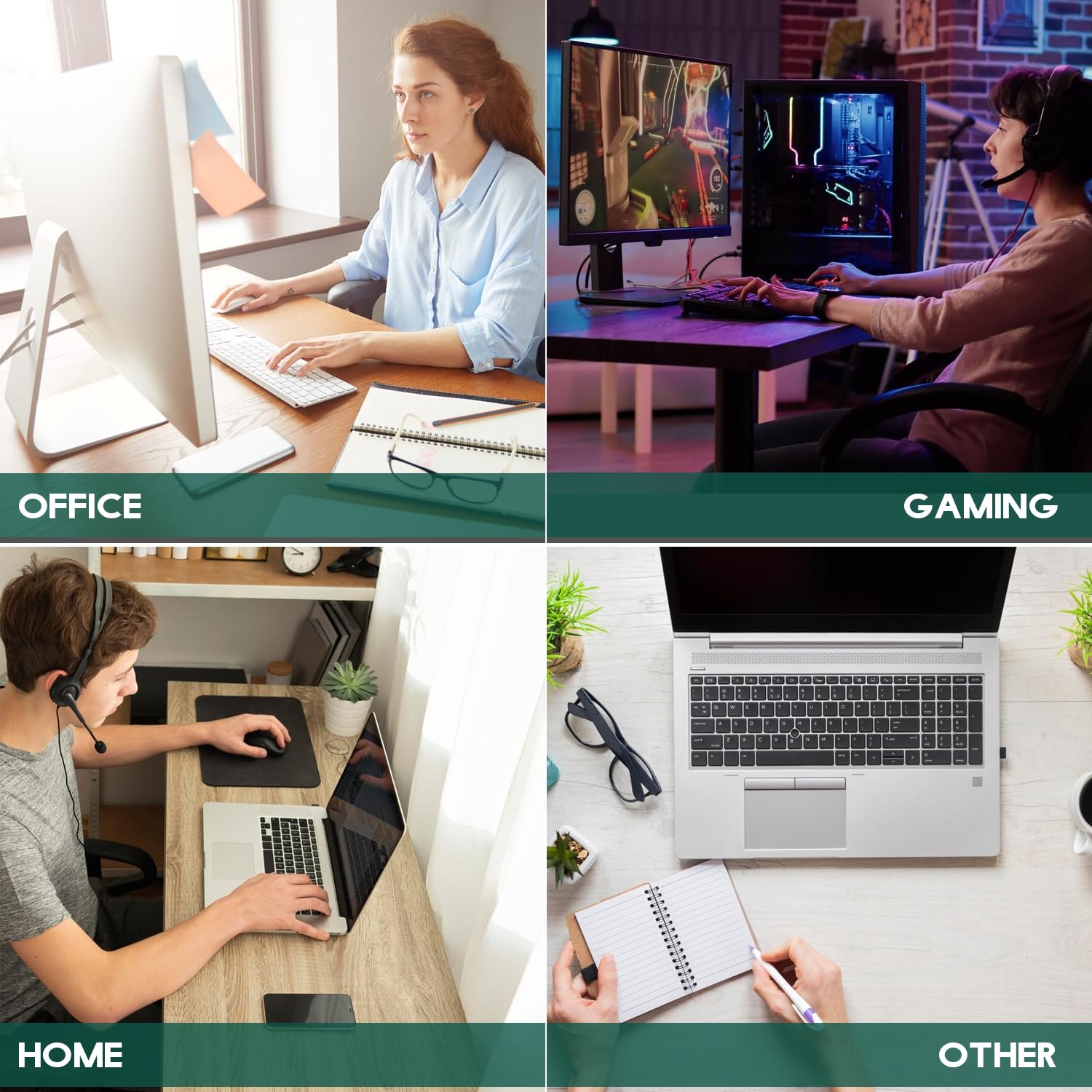 Non-Slip Waterproof Gaming Mouse Pad with Rubber Base - Large Mouse Mat for Wireless Mouse, Computer & Laptop - Perfect for Home Office, Gaming & Work (Waterfall Design)