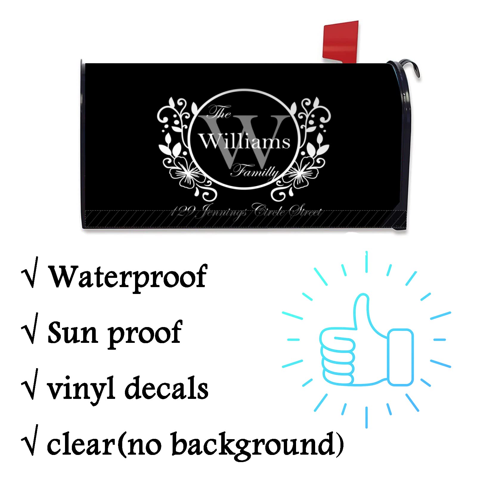 Custom Mailbox Vinyl Decals - Personalized Address Letters & Numbers for Outdoor Mailboxes | Durable Weatherproof Street Address Stickers for House, Apartment & Business Mailboxes