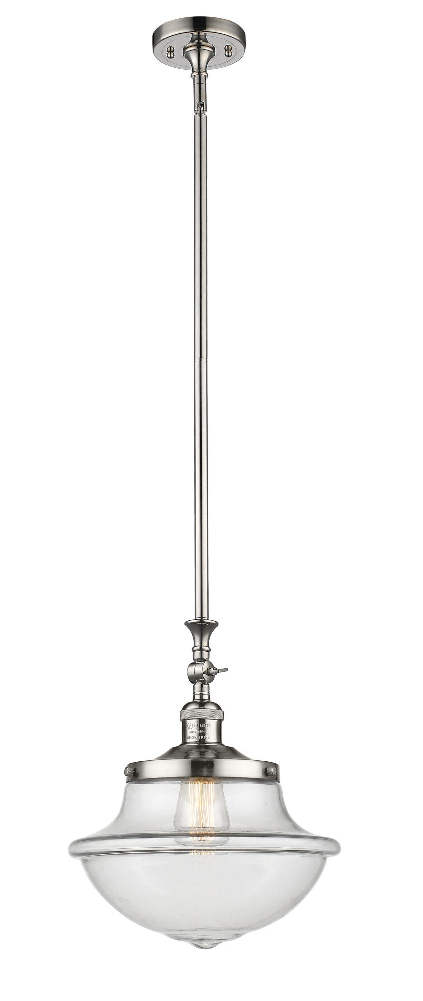 12 Inch Schoolhouse Pendant Light - Classic 1-Light Oxford Style Ceiling Fixture for Kitchen, Dining Room & Bedroom Lighting
