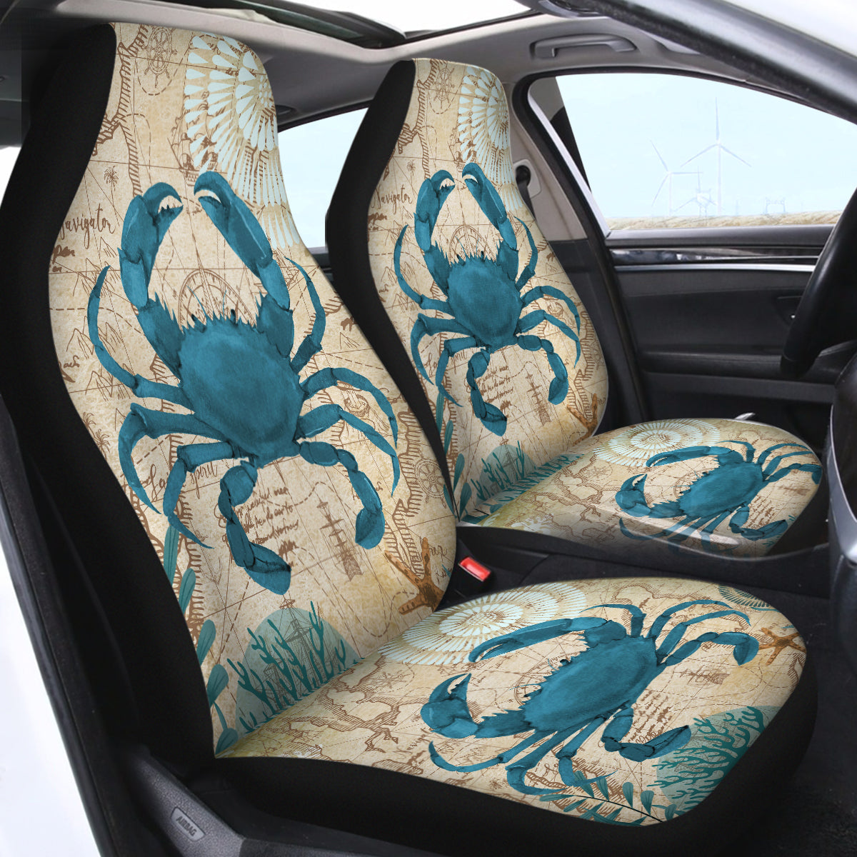Premium Crab Love Car Seat Cover - Waterproof, Non-Slip, Universal Fit for Cars, Trucks & SUVs - Perfect for Pet Owners, Parents & Commuters