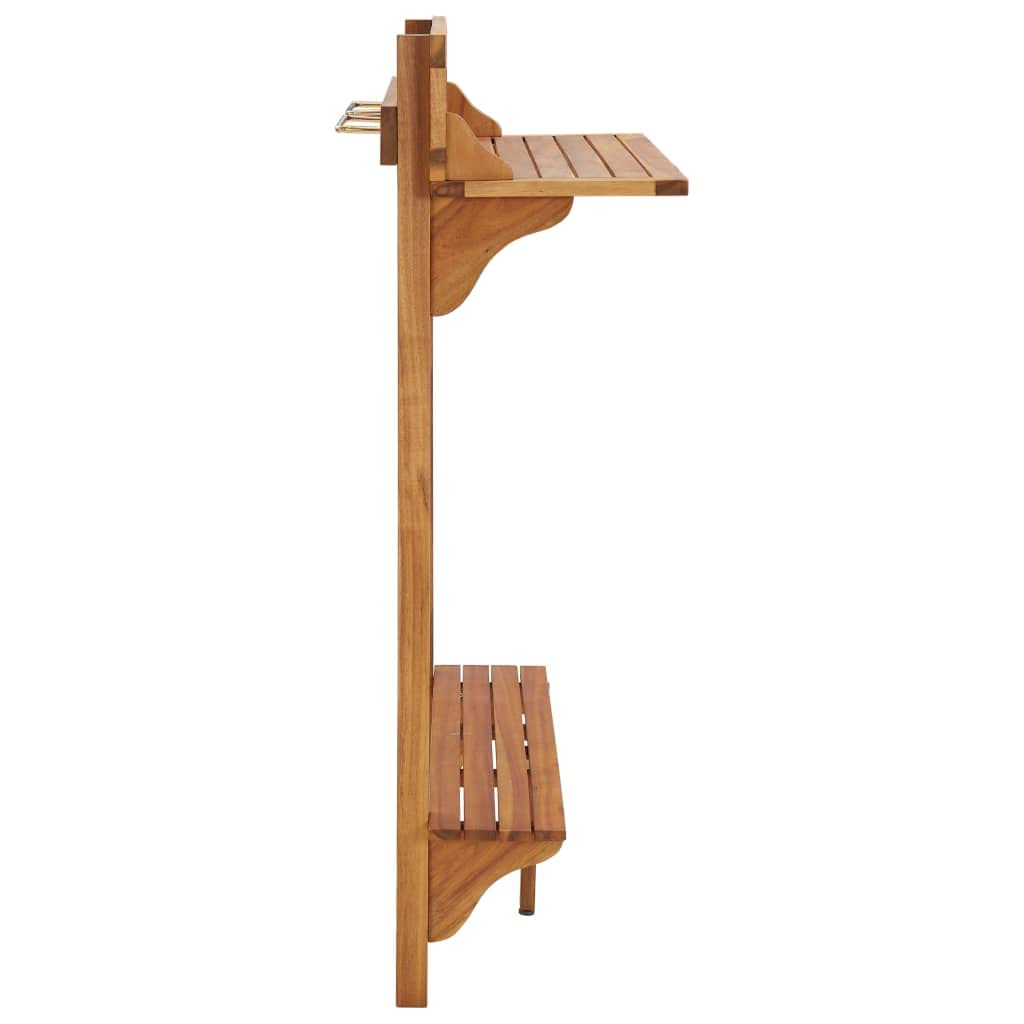 35.4x14.6x48.2 Inch Solid Acacia Wood Multi-Purpose Table - Balcony Bar, Dining, Kitchen, Coffee & Bistro Table for Indoor/Outdoor Use in Dining Room, Living Room, Cafe & Patio