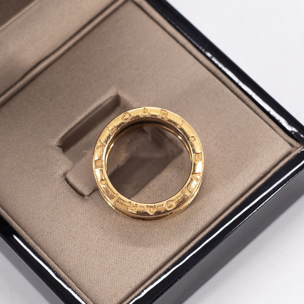 Bvlgari B.zero1 18K Gold & Black Ceramic Spiral Ring for Women - Luxury Jewelry Gift for Anniversary, Valentine's Day & Special Occasions
