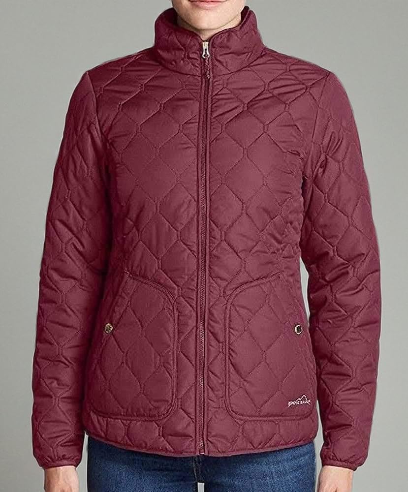 Eddie Bauer Women's Year Round Quilted Field Jacket - Medium Size, Water-Resistant Outdoor Coat for Hiking, Camping & Fall/Winter Wear