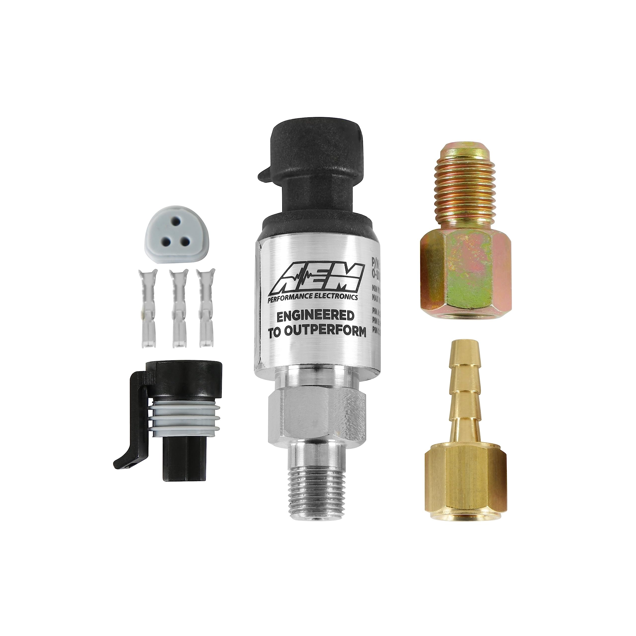 AEM Electronics 30-2130-7 7 BAR MAP Sensor Kit (100 PSIA) - Stainless Steel High Pressure Sensor for Turbocharged & Supercharged Engines - Performance Tuning & Engine Management System Upgrade