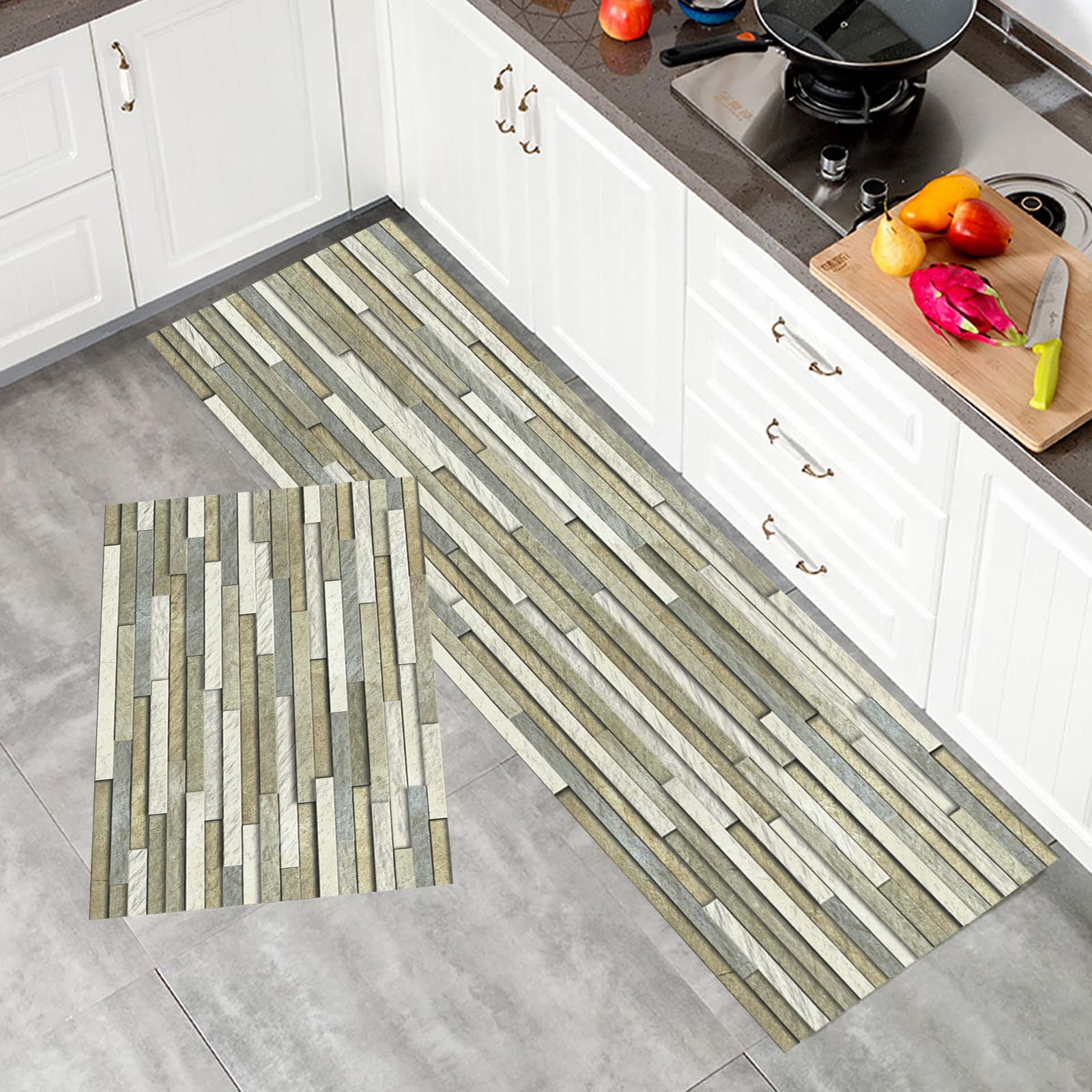 Geometric Abstract Anti-Fatigue Kitchen Mat - Non-Slip Comfort Floor Rug for Sink & Laundry Area - 16x24 Inch Cushioned Standing Mat - Perfect for Cooking, Dishwashing & Home Decor