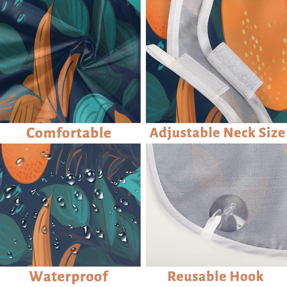 Men's Orange Print Beard Shaving Bib - Waterproof Hair Dye Apron for Barbers & Stylists, Makeup Artist Cape, Sink Hair Catcher - Perfect for Home Grooming, Salon Use & Beard Trimming Gifts