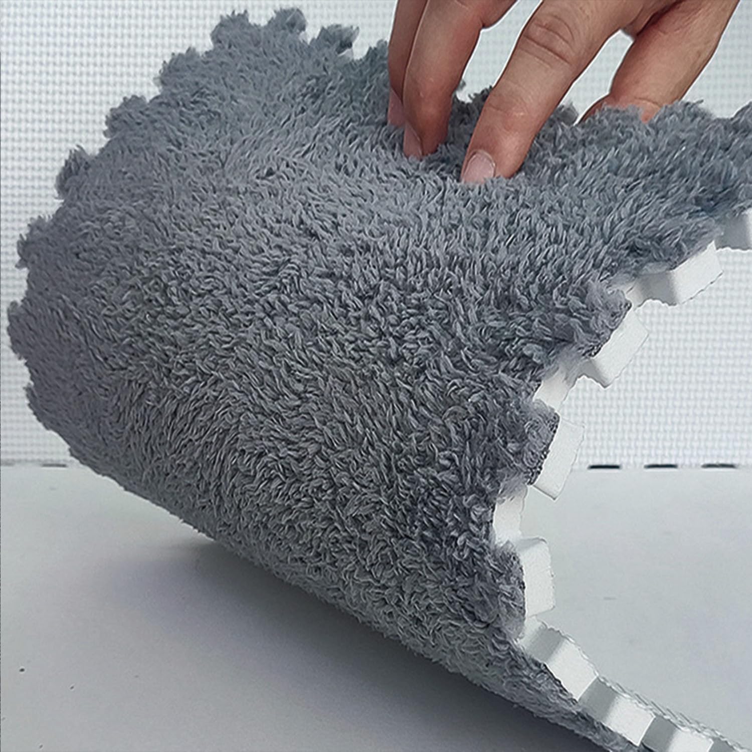 12-Piece Shaggy Interlocking Foam Carpet Tiles - 12