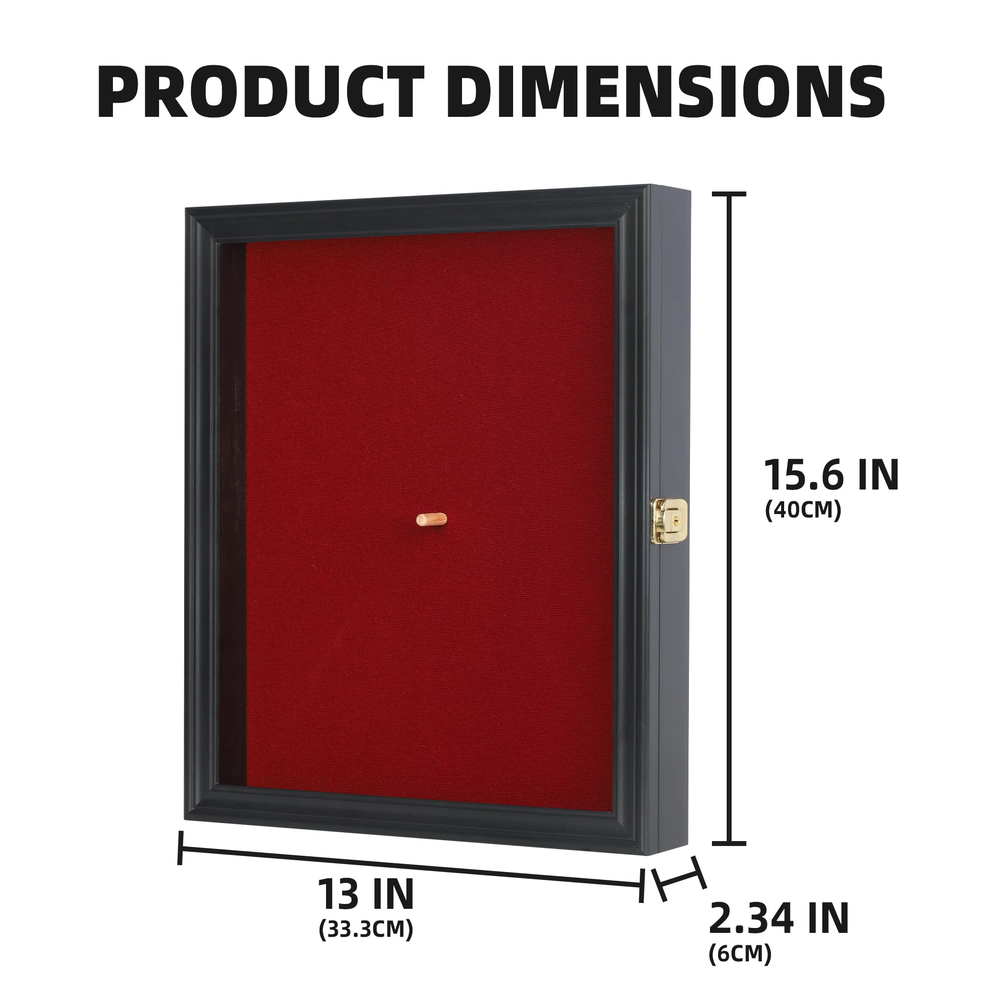 Premium Drum Stick Display Case Shadow Box Wall Cabinet with Door - CD22 (Black) - Perfect for Showcasing Drumsticks, Memorabilia & Collectibles in Music Studios, Theaters & Home Decor