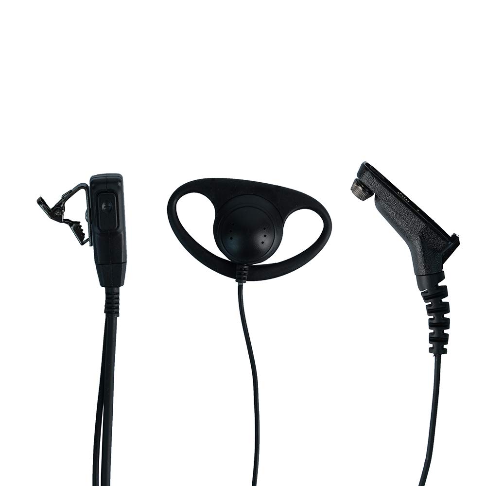 XPR 6550 Surveillance Earpiece - D-Shape Covert Ear Piece with PTT Mic for Motorola XPR7550, XPR6350, XPR7350, 7550e, 7580e Walkie Talkies - Ideal for Security, Law Enforcement & Event Staff Communication