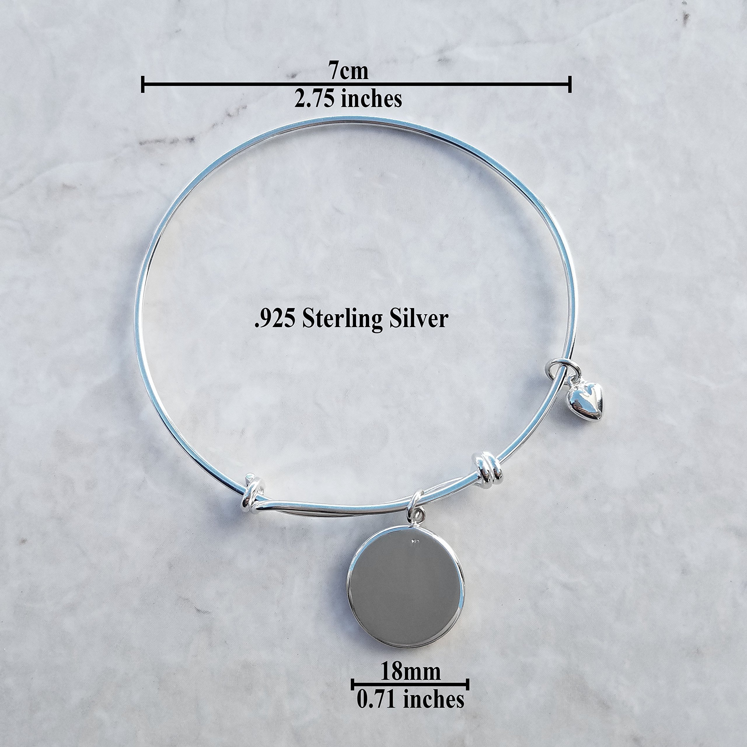 Air Force Proud Family .925 Sterling Silver Expandable Wire Bangle Charm Bracelet - Perfect for Military Appreciation, Gifts & Everyday Wear