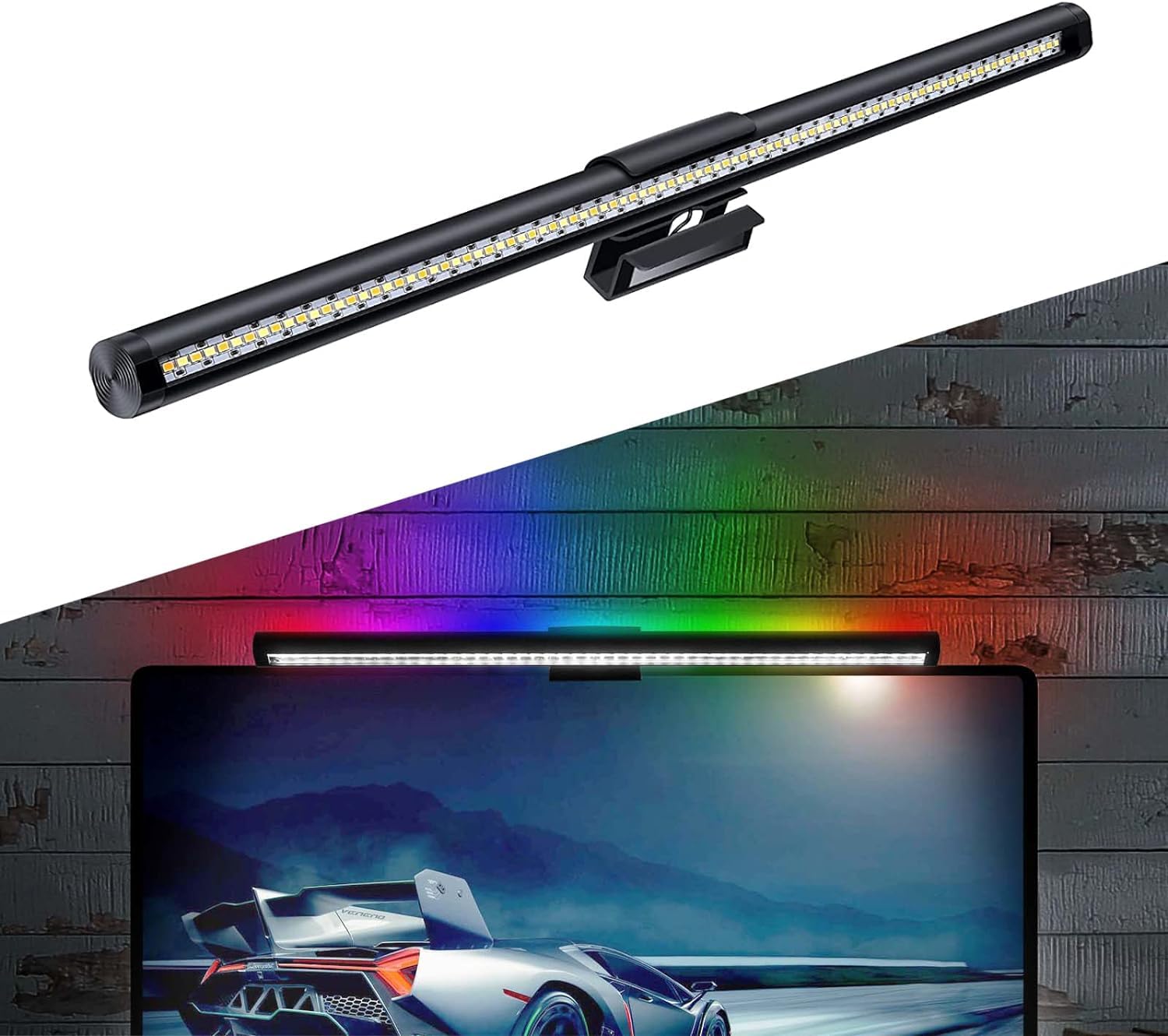 Logtronik USB RGB LED Desk Lamp with 5 Color Temperatures - Dual Light Bar, Anti-Glare, Touch Dimming Control for Office, Study & Reading | Perfect for Home, Work & Gaming Setup