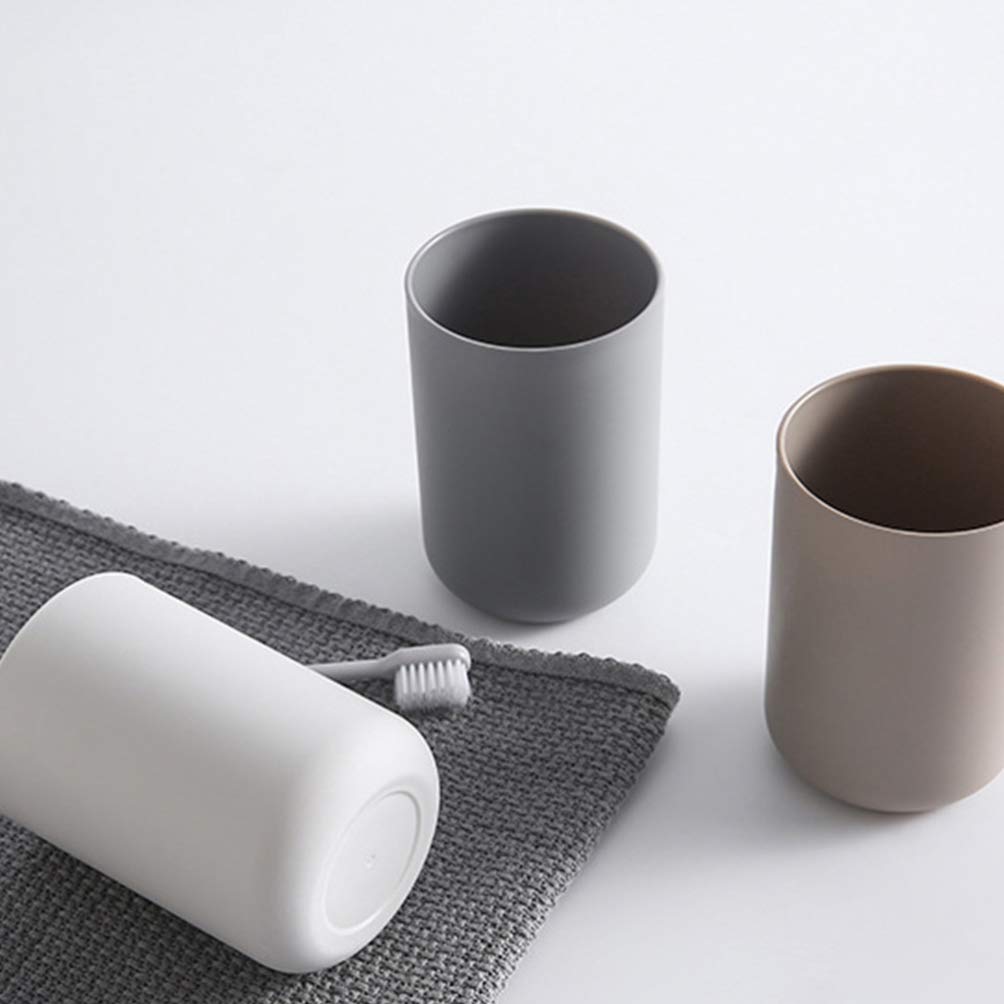 Cabilock 4-Pack 300ML Toothbrush Holder Set - Bathroom Countertop Toothpaste Cup & Tumbler (2 Grey + 2 White) - Perfect for Organized Sinks, Dorm Rooms & Small Bathroom Spaces