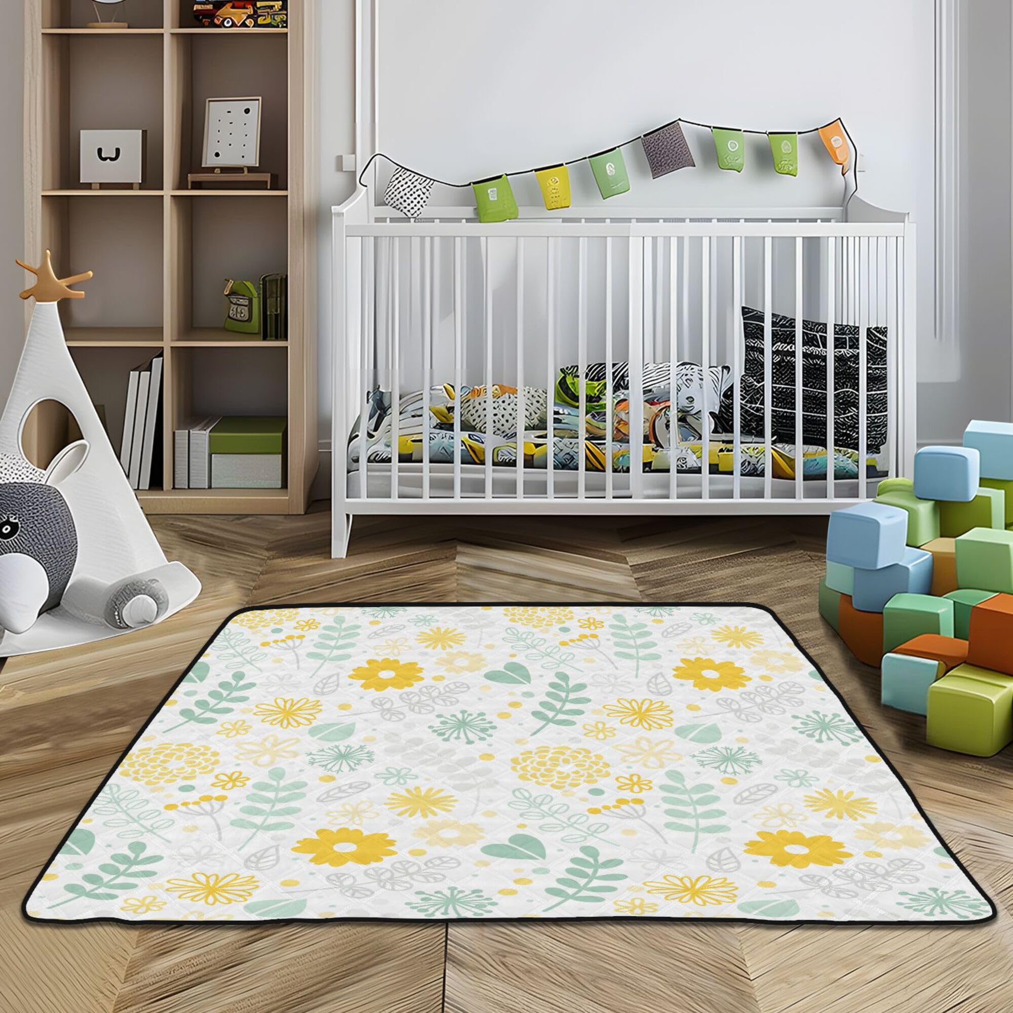 Floral Scandinavian Baby Play Mat - 50