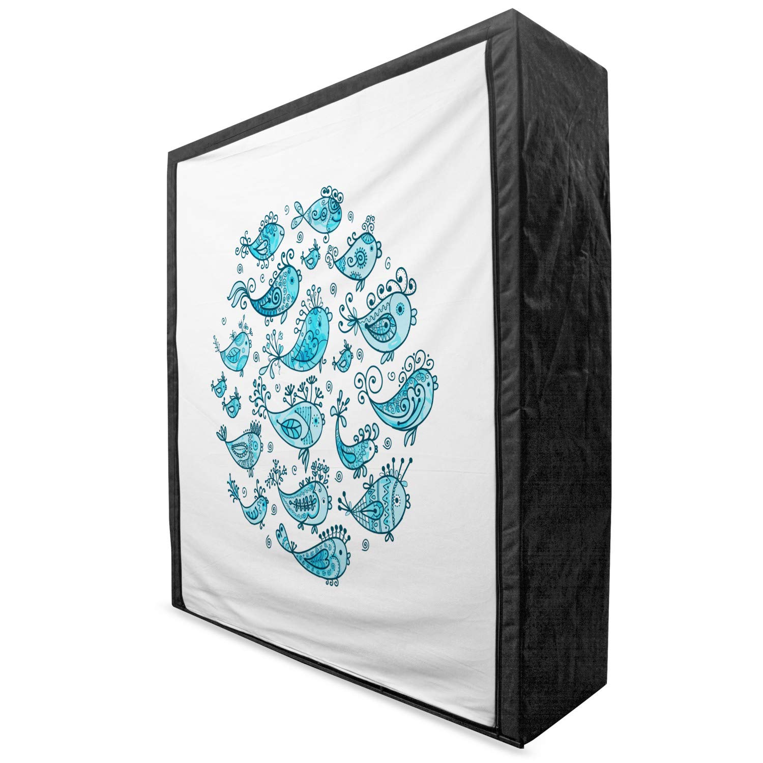 Ambesonne Blue and White Fish Print Fabric Wardrobe - 59