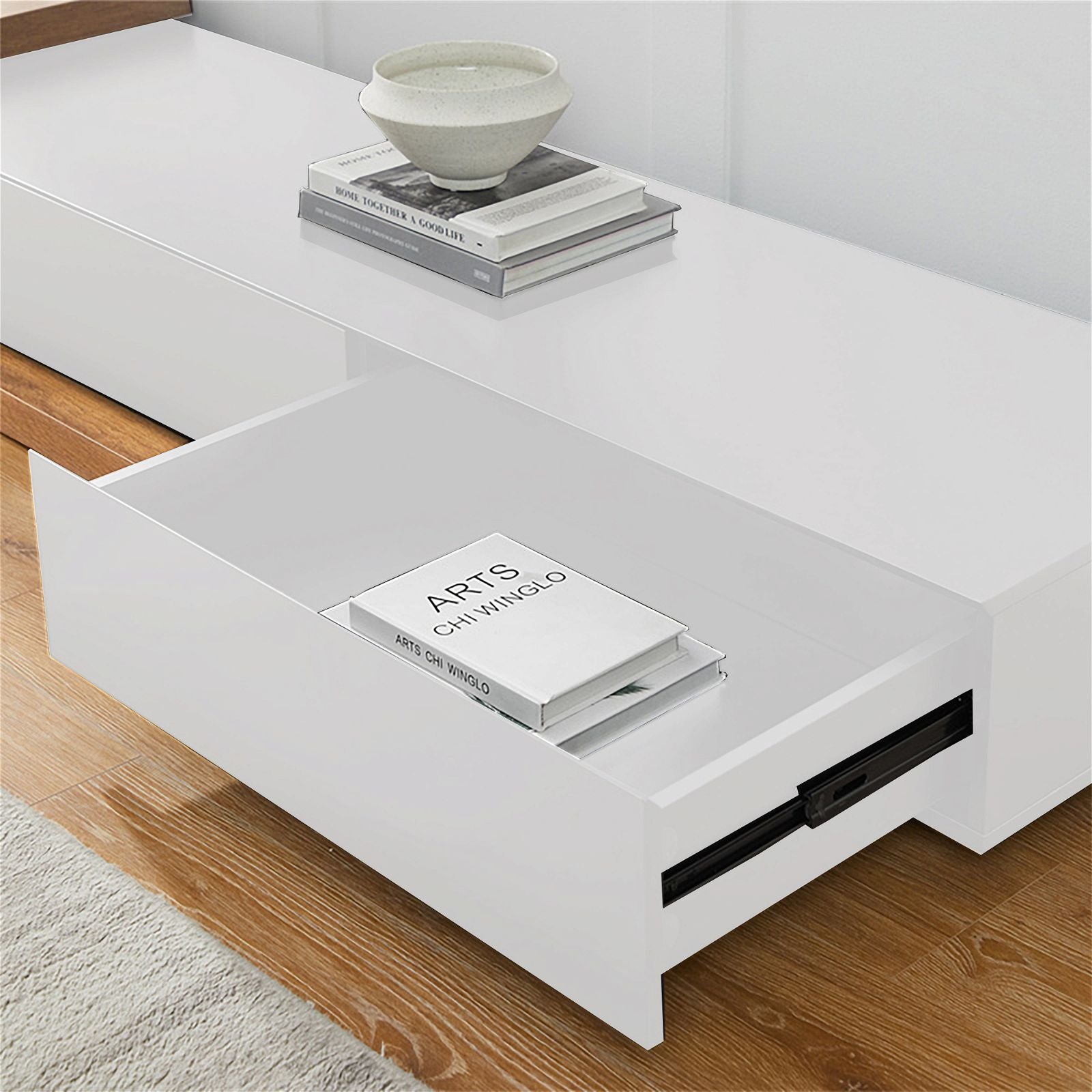 Criterion™ Expandable TV Stand with Concertina Design in Solid Oak - Perfect for Living Room, Home Theater & Entertainment Centers