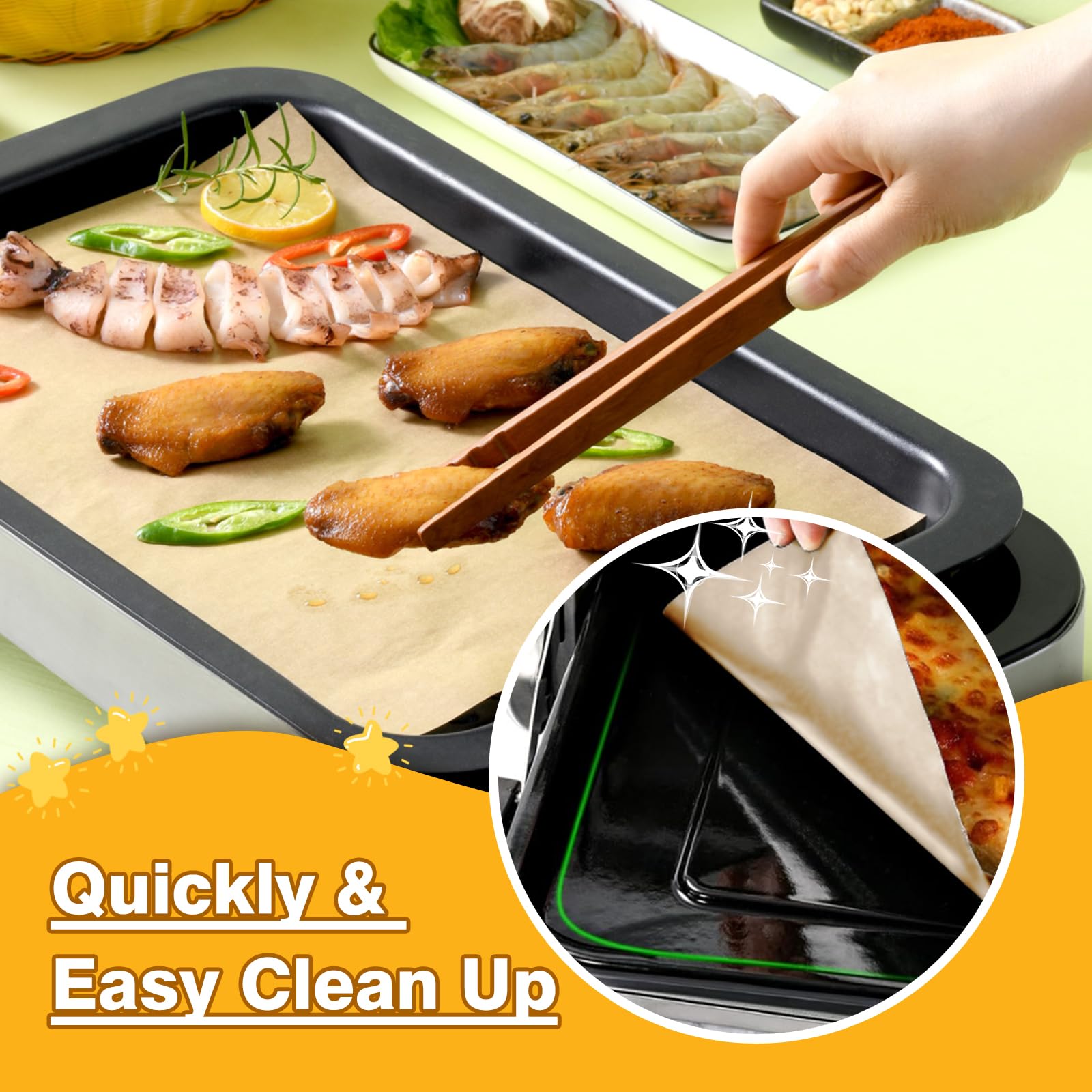 100 PCS Unbleached Air Fryer Paper Liners - Disposable Parchment Baking Sheets for Breville Mini Smart Oven BOV450 | Non-Stick, Eco-Friendly Air Fryer Accessories for Healthy Cooking & Easy Cleanup