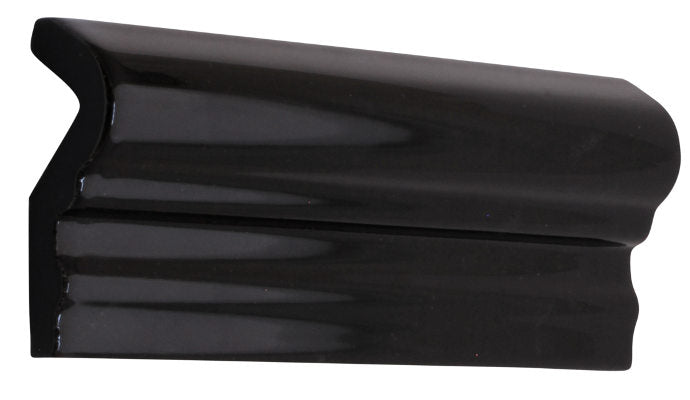 Kakel Victoria Bröstlist 5 x 15 cm Black Glossy - Perfect for Kitchen Backsplash & Bathroom Tile Edging