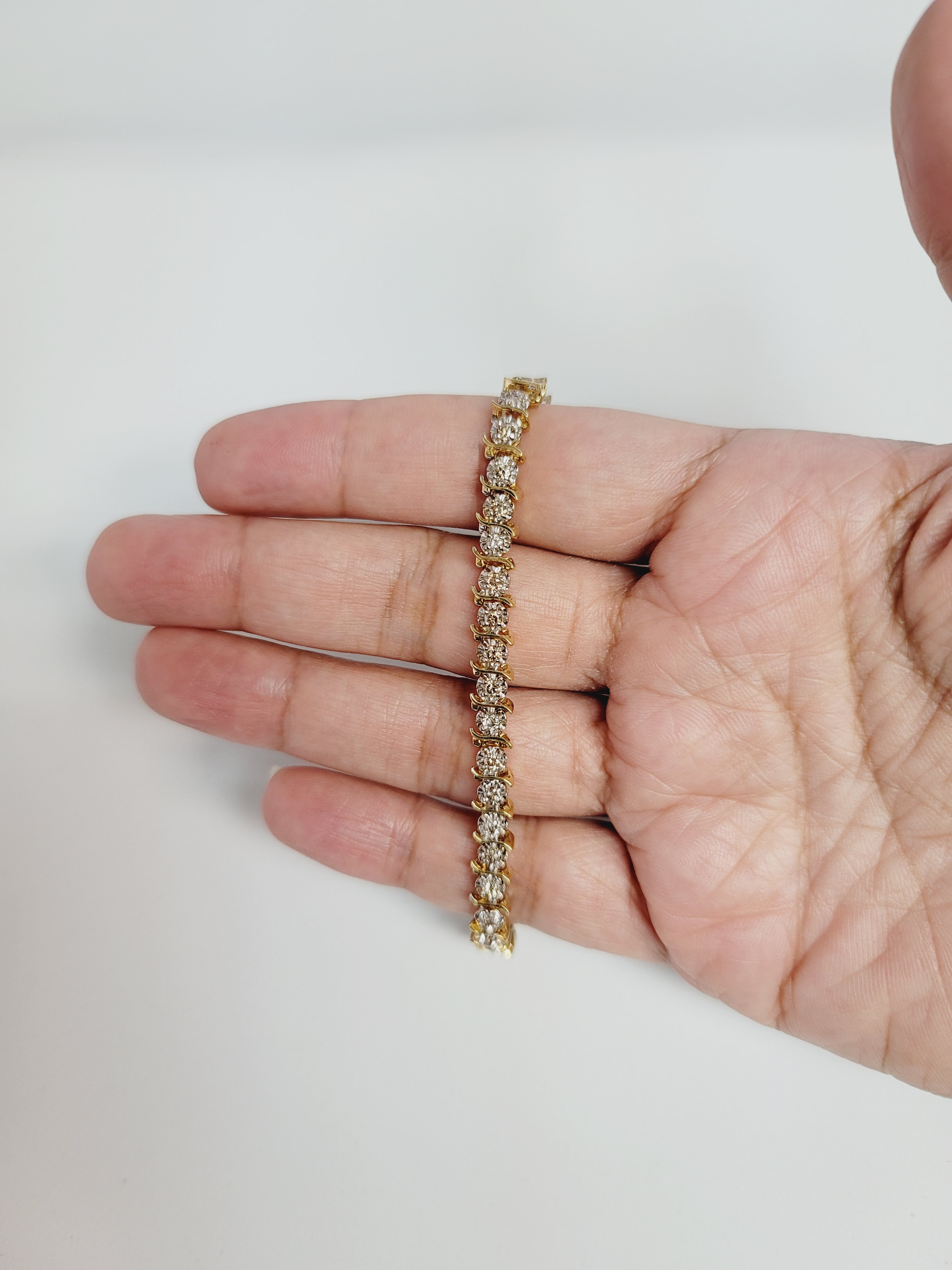 2 Carat S-Shaped Diamond Bracelet in 14K Yellow Gold - Elegant Jewelry for Women, Perfect for Weddings, Anniversaries & Special Occasions