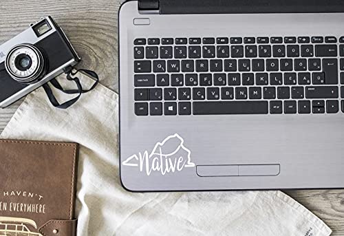 Virginia Native Vinyl Decal - White - Made in USA by Foxtail Decals - 4.5 x 2.6 Inch - Perfect for Car Windows, Laptops, Tablets, Water Bottles, and More - Great for Home, Office, and Outdoor Use