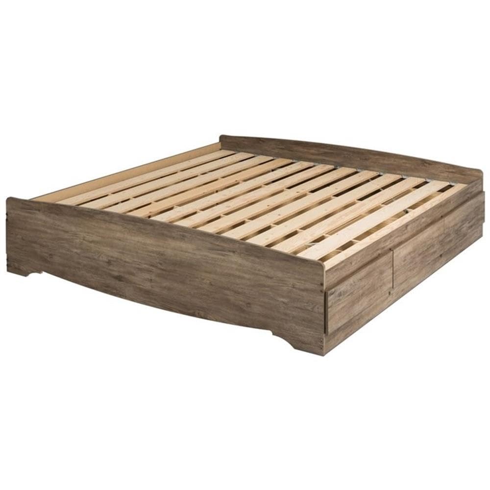 Home Square 3-Piece King Bedroom Set with Storage Platform Bed & 2 Nightstands with 3 Drawers - Perfect for Master Bedroom Organization & Space Saving