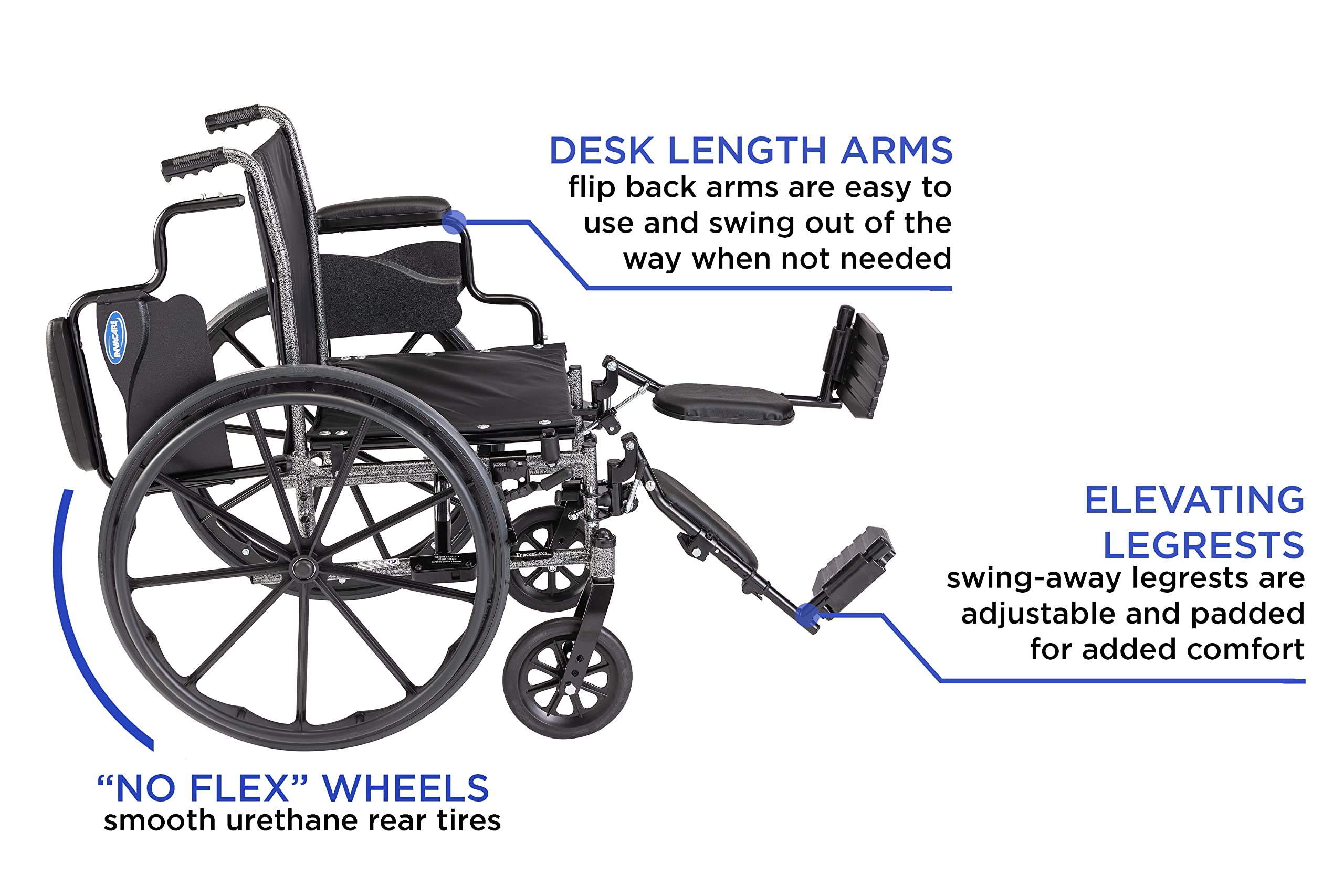 Invacare Tracer SX5 Lightweight Folding Wheelchair for Adults - 16