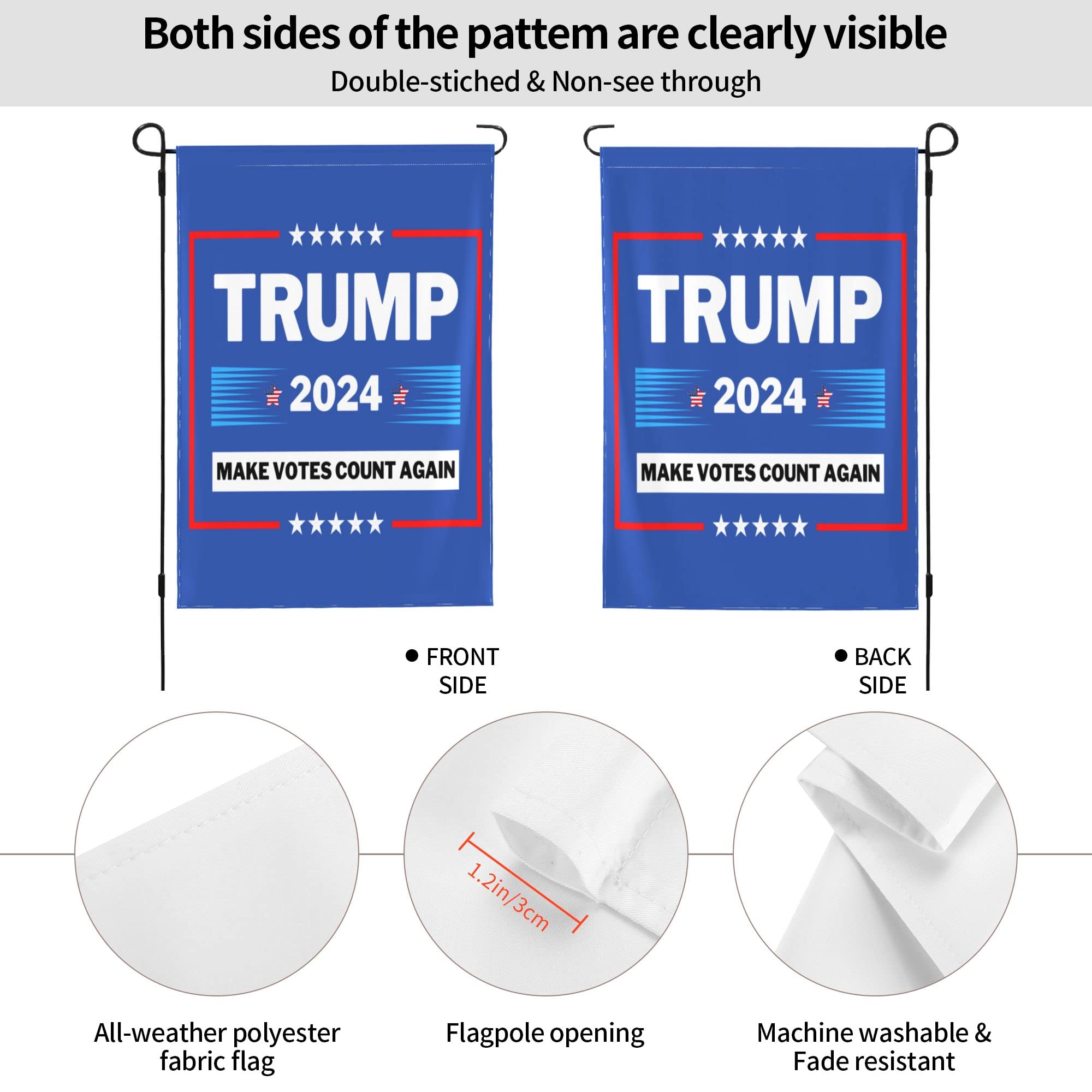 Trump 2024 Flag - Double Sided 12.5