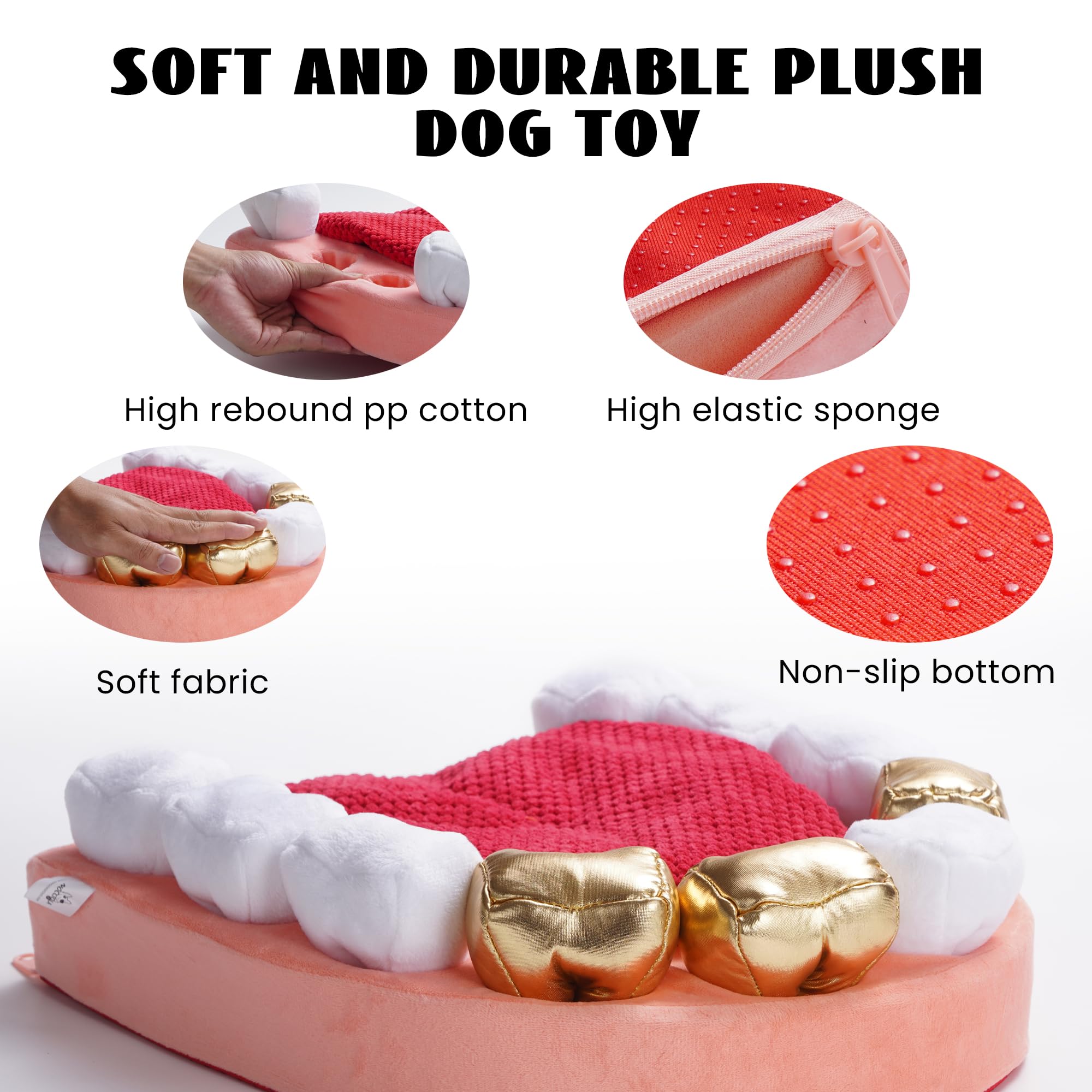 Interactive Teeth Cleaning Dog Toys for Small to Large Breeds - Nocciola Enrichment Puzzle Chew Toy with Non-Slip Design for Hide & Seek Play | Keep Dogs Entertained Indoors & Outdoors During Training, Travel or Alone Time