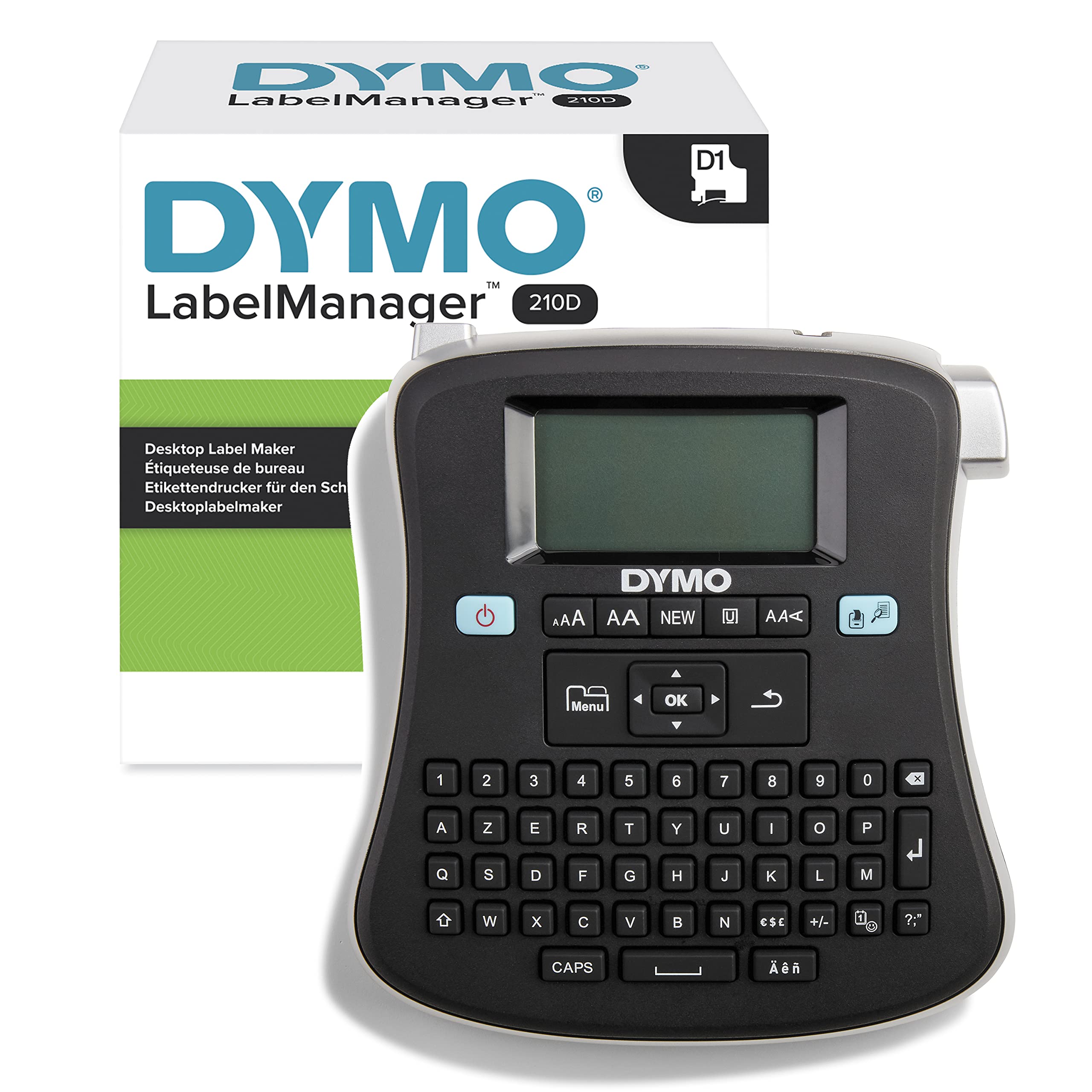 DYMO LM 210D Portable Label Maker - Compact Label Printer for Home & Office Organization - Black/Silver Labeling Machine for Files, Storage Boxes & Craft Projects