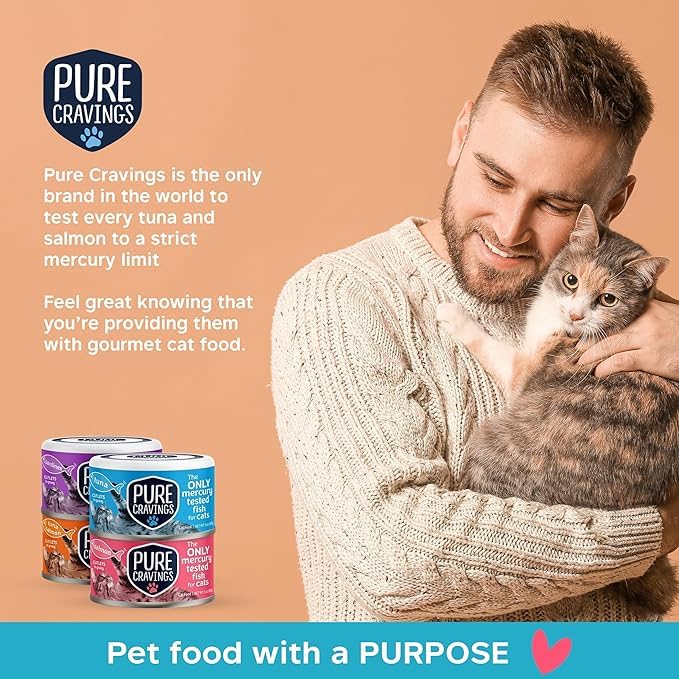 Premium Grain-Free Wet Cat Food Variety Pack - Tuna, Salmon & Sardines in Gravy | 100% Mercury-Tested, High Protein, Non-GMO Cat Food | 12-Pack for Adult & Senior Cats | Perfect for Mealtime, Travel & Picky Eaters