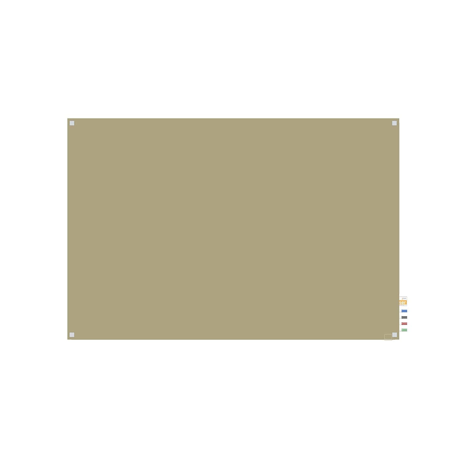 Ghent 2' x 3' Harmony Glass Whiteboard - Beige Frame with Square Corners - Includes 4 Dry Erase Markers & Eraser - Perfect for Office, Classroom, or Home Use (HMYSN23BG)