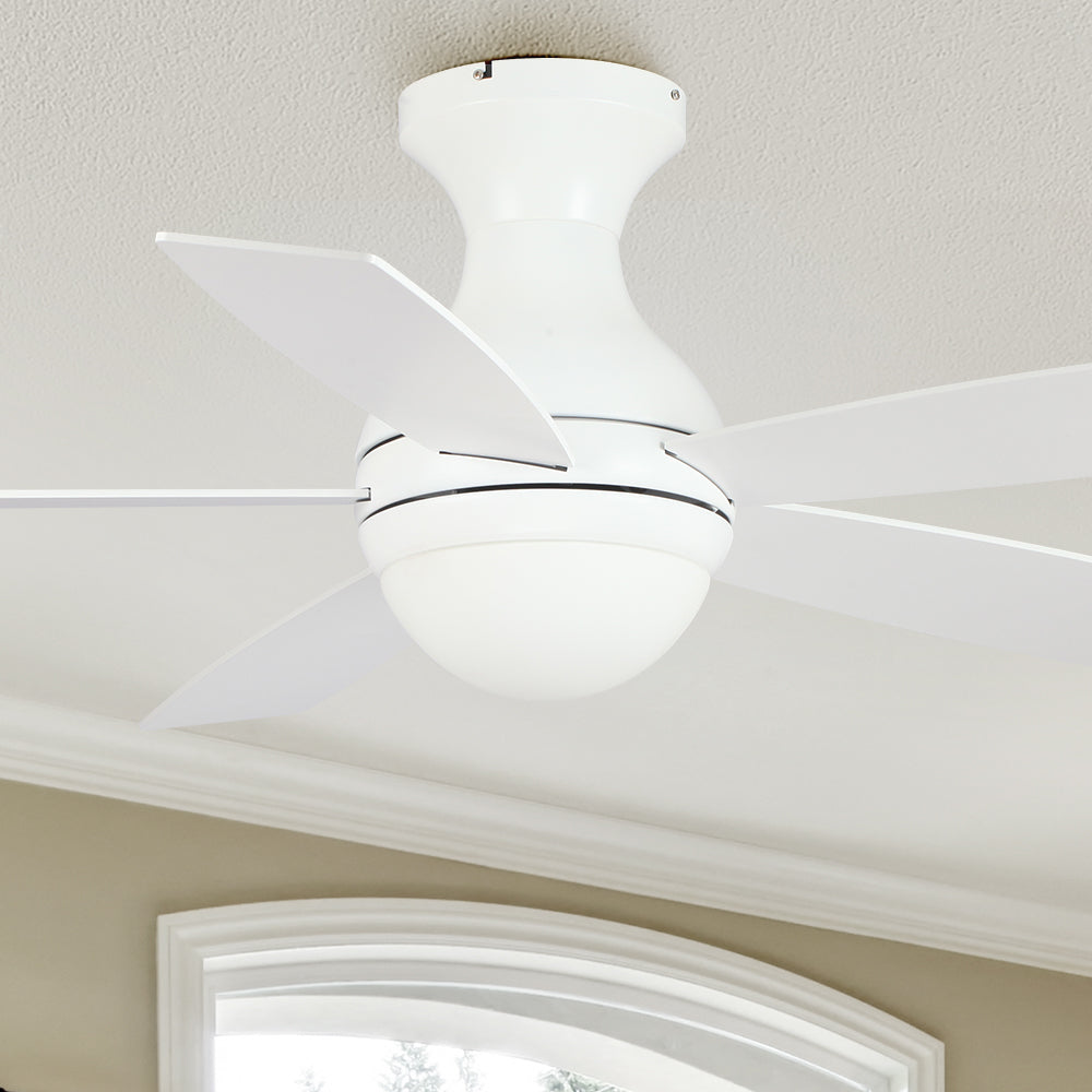 52 Inch Fannin Smart Ceiling Fan with LED Light & Remote Control - Flush Mount Design for Bedroom, Living Room & Office - Energy Efficient Cooling & Lighting Solution