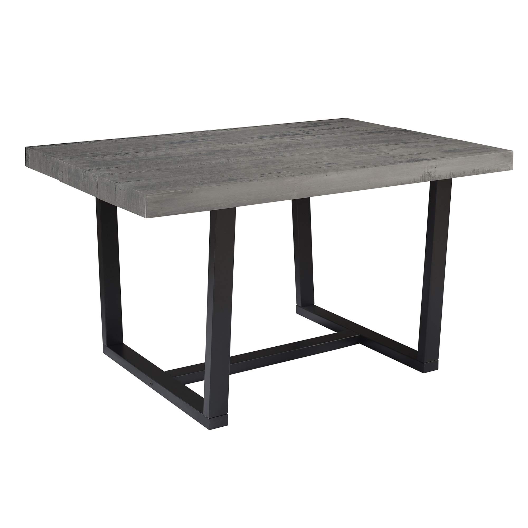 Walker Edison Andre Modern Solid Wood Dining Table, 52 Inch, Grey - Perfect for Kitchen, Dining Room, and Small Space Homes