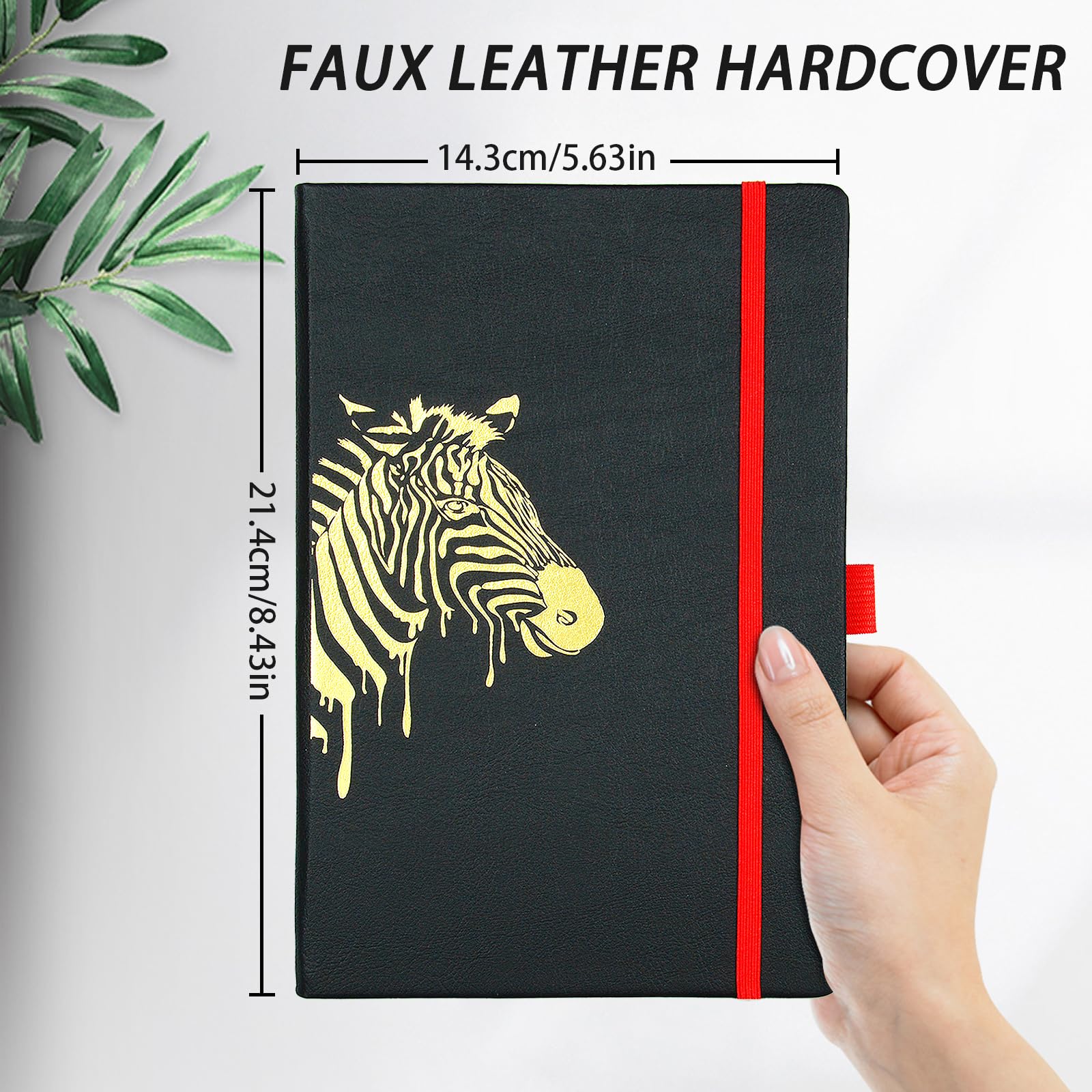 Premium Lined Black Journal Notebook - 192 Pages A5 Hardcover with Thick Paper, Pen Loop & Pocket - College Ruled for Writing, Note Taking - Perfect for Travel, Business, Work, School & Daily Use - 5.6