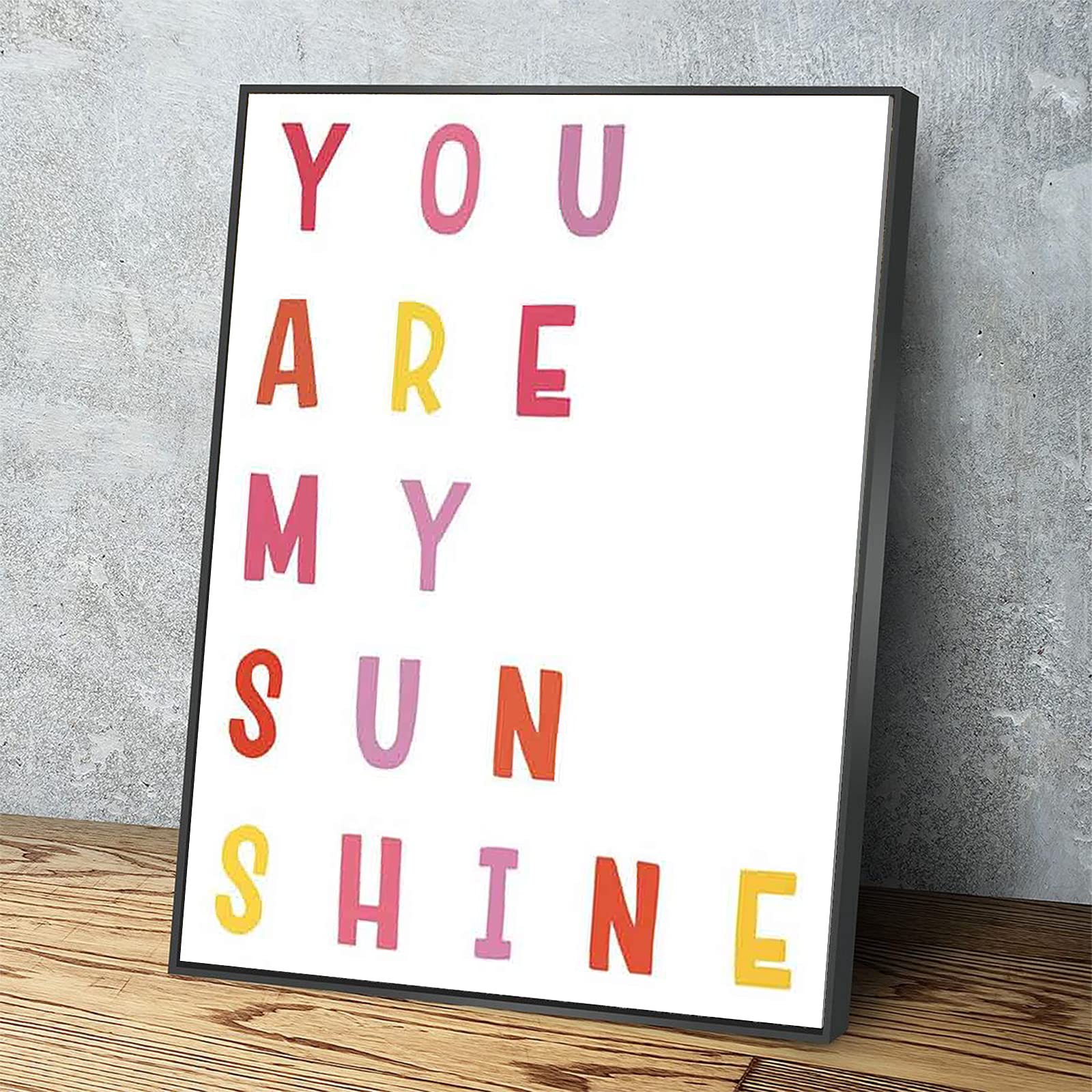 You Are My Sunshine Canvas Wall Art - Modern Nursery Decor, Wood Framed Print for Home, Office & Apartment (18x12 Inch, Ready to Hang) - Perfect for Baby Rooms, Living Spaces & Gift Giving