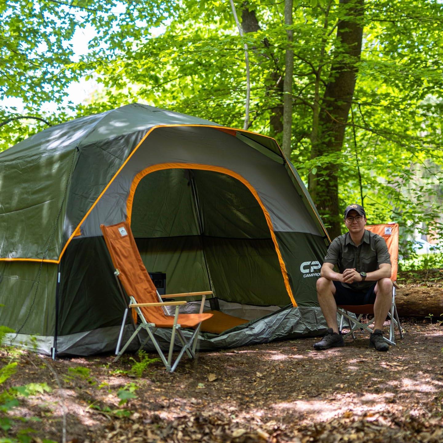 CAMPROS CP Tent - 3/4/6/8 Person Waterproof Windproof Family Camping Tent with Rainfly | Large Mesh Windows & Wide Door | Easy Setup & Portable with Carry Bag | Perfect for Backpacking, Hiking & Outdoor Adventures