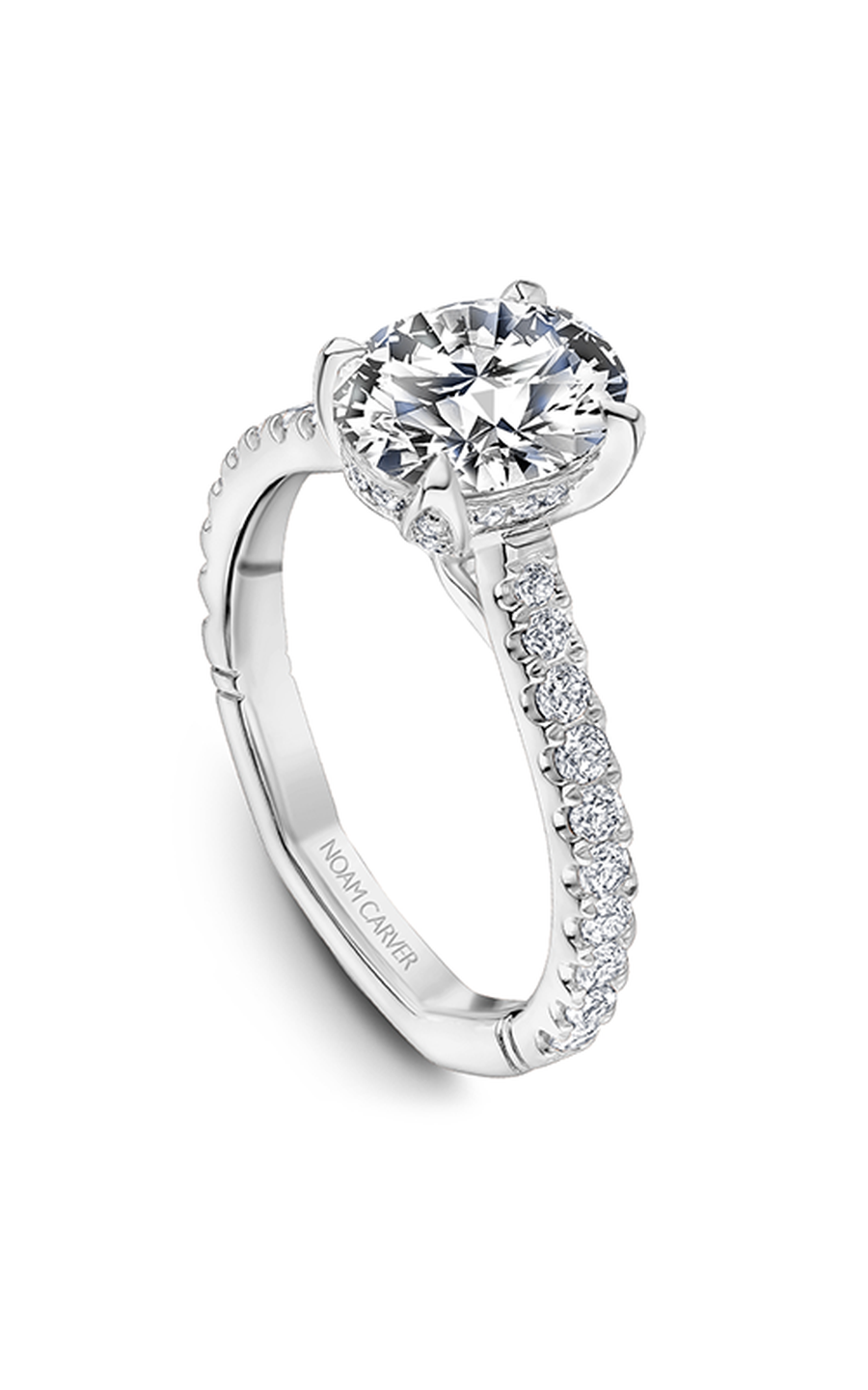 Noam Carver Atelier A007 02WA Diamond Engagement Ring - 14K White Gold Wedding Band for Women, Perfect Proposal Gift & Anniversary Jewelry