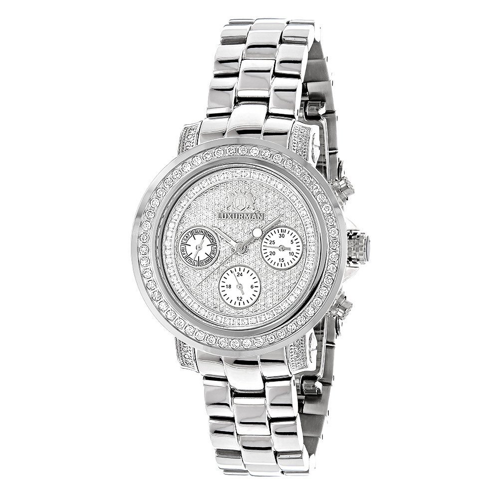 Luxury Iced Out Diamond Watches for Women - 2 Carat LUXURMAN Montana Diamond Watch - Perfect for Parties, Weddings & Special Occasions