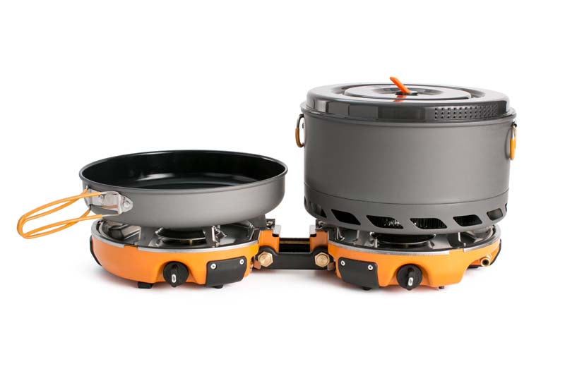 Jetboil Genesis 2 Basecamp System - Portable Camping Stove with 2 Burners, Orange | Perfect for Backpacking, Hiking & Outdoor Cooking Adventures